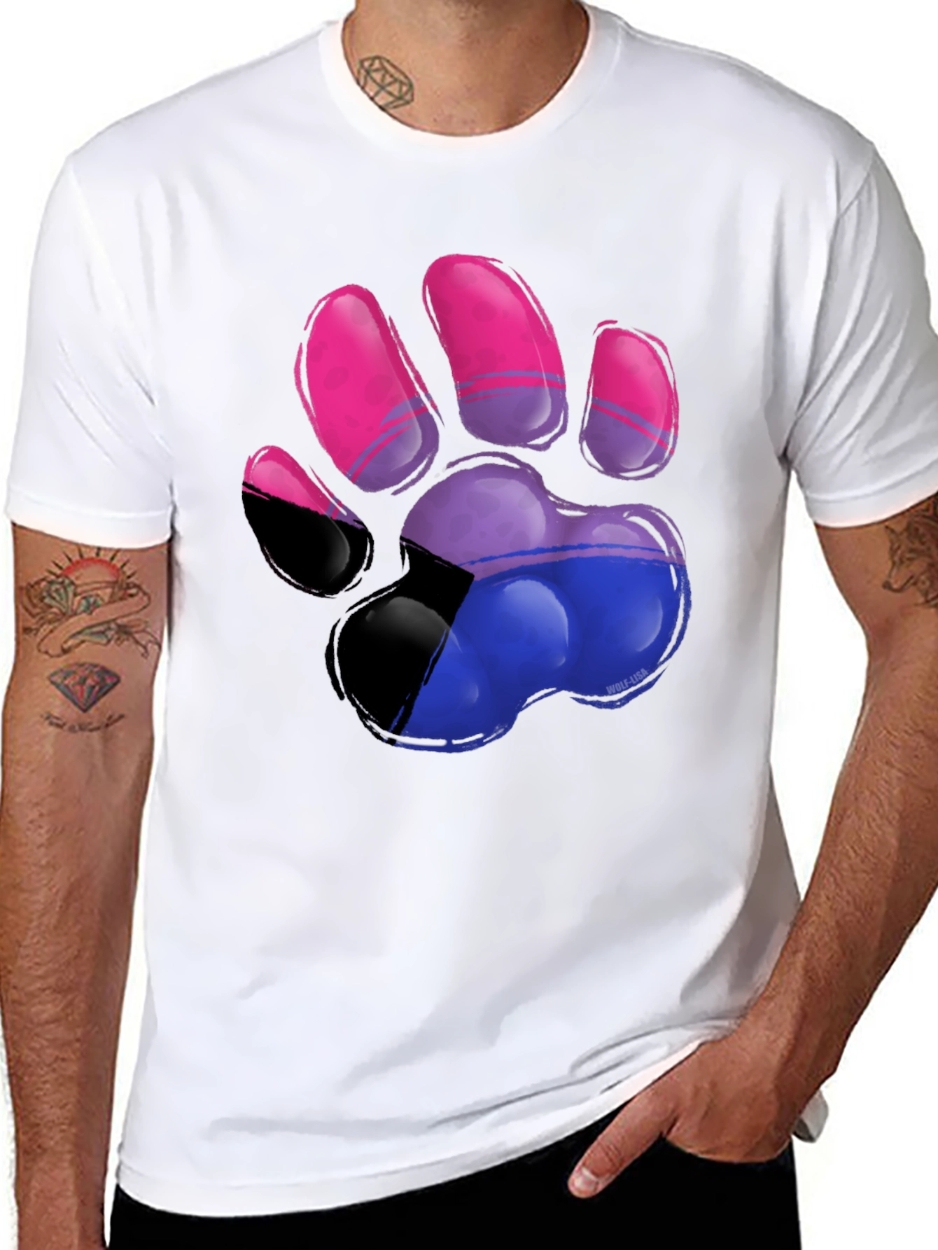 Bisexual Pride Paw Print T-Shirt