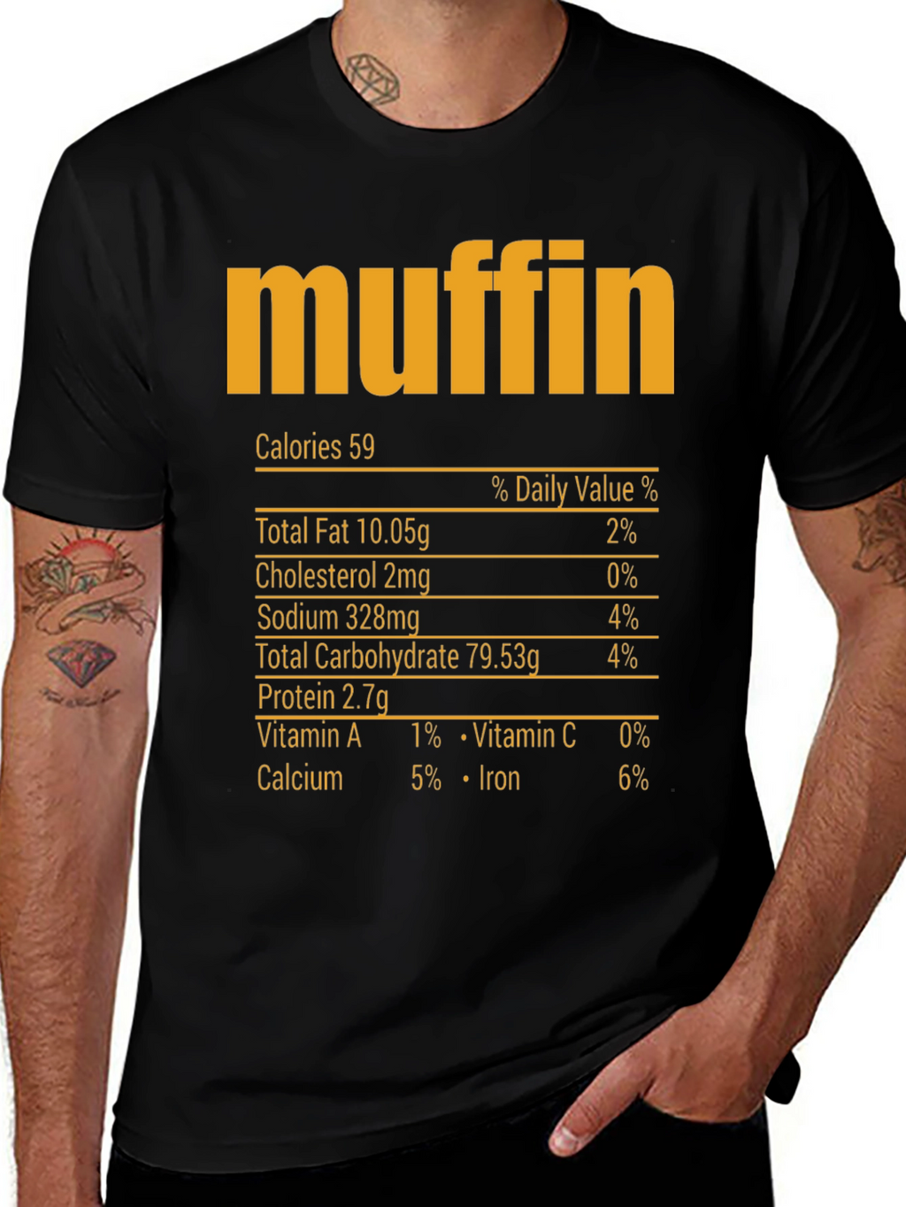 Muffin Nutrition Facts T-Shirt - Funny Food Tee