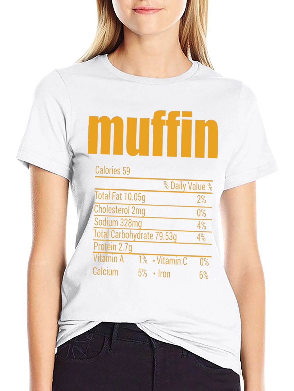 Muffin Nutrition Facts T-Shirt - Funny Food Tee