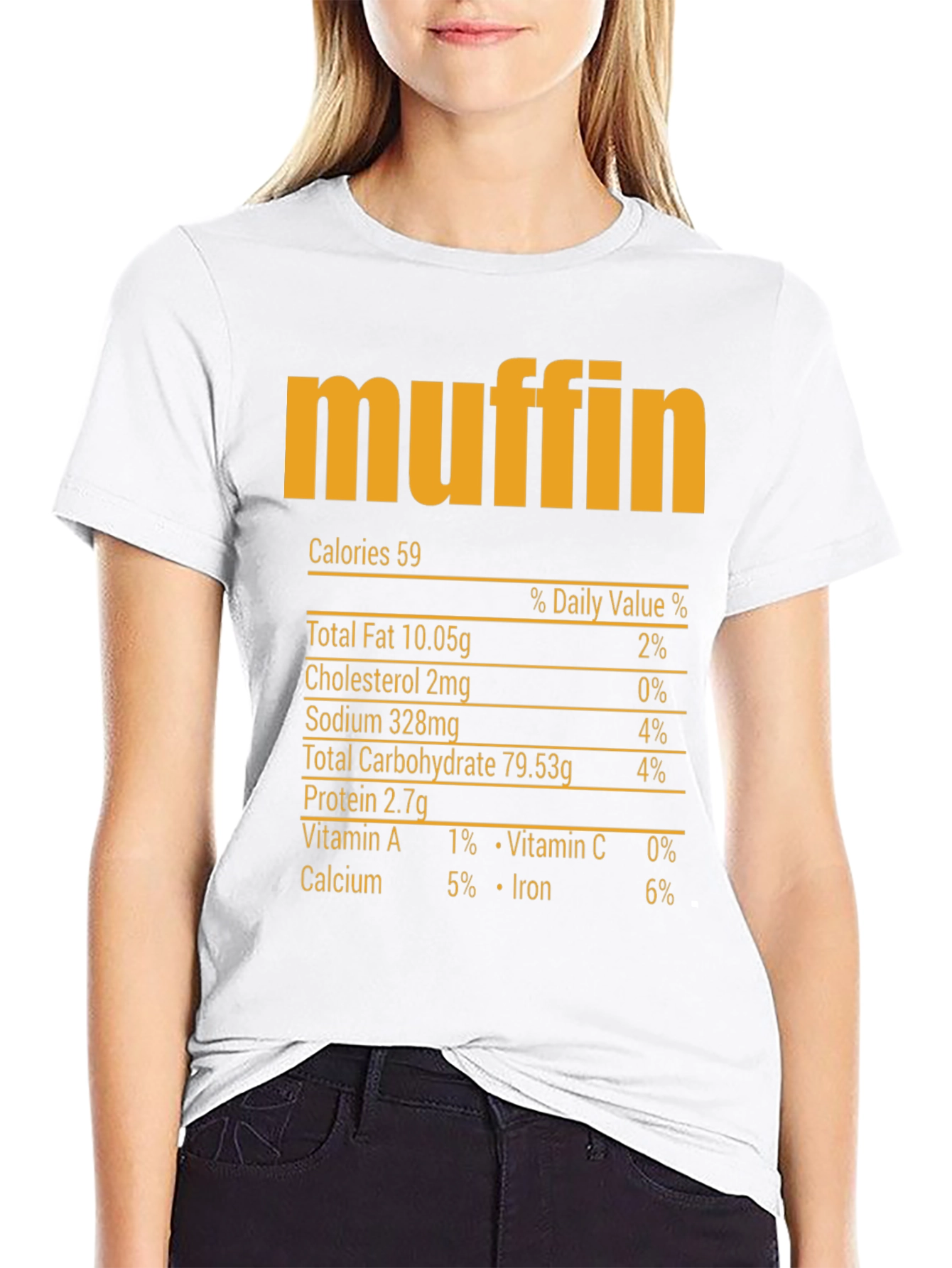 Muffin Nutrition Facts T-Shirt - Funny Food Tee