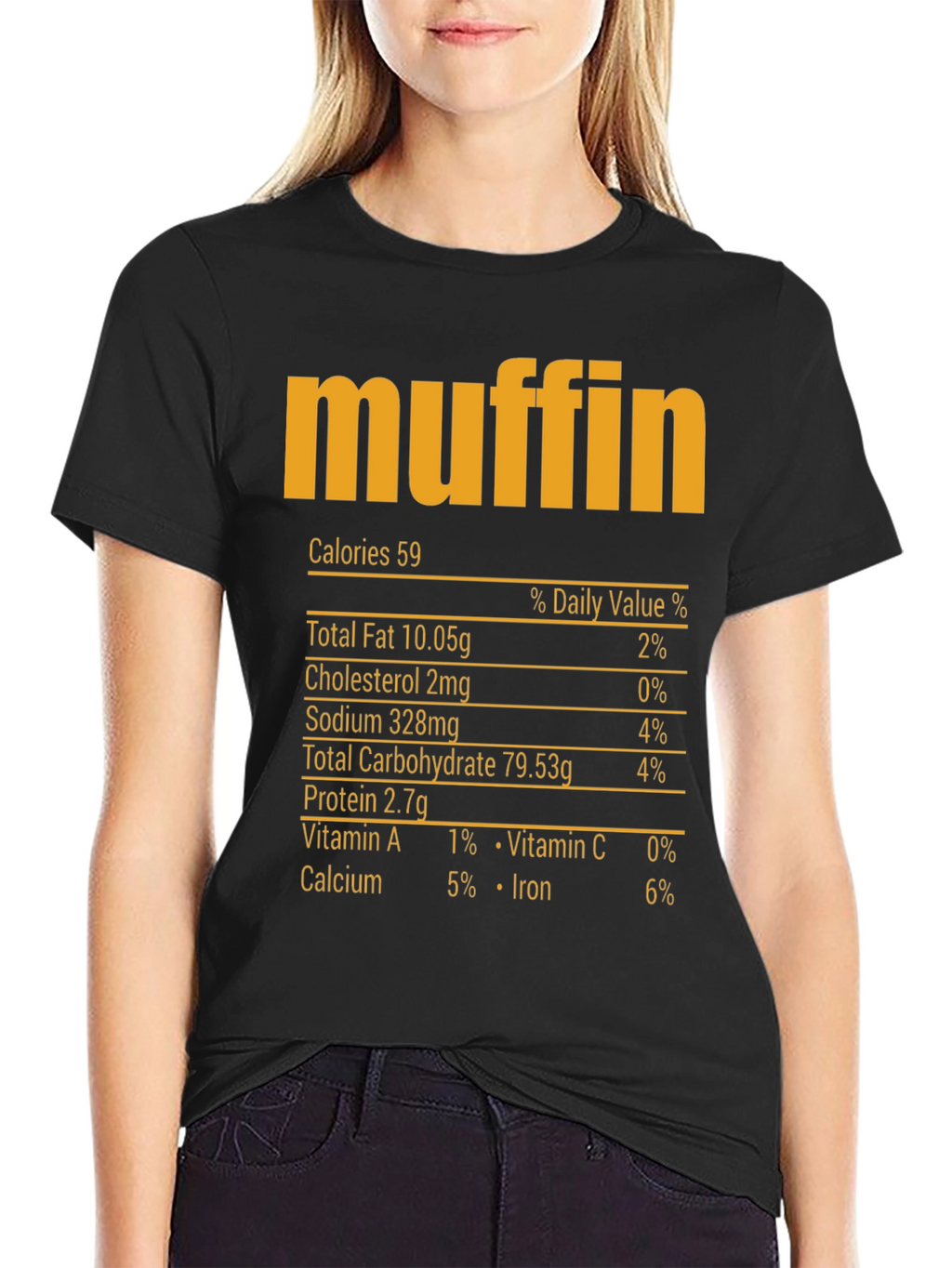 Muffin Nutrition Facts T-Shirt - Funny Food Tee