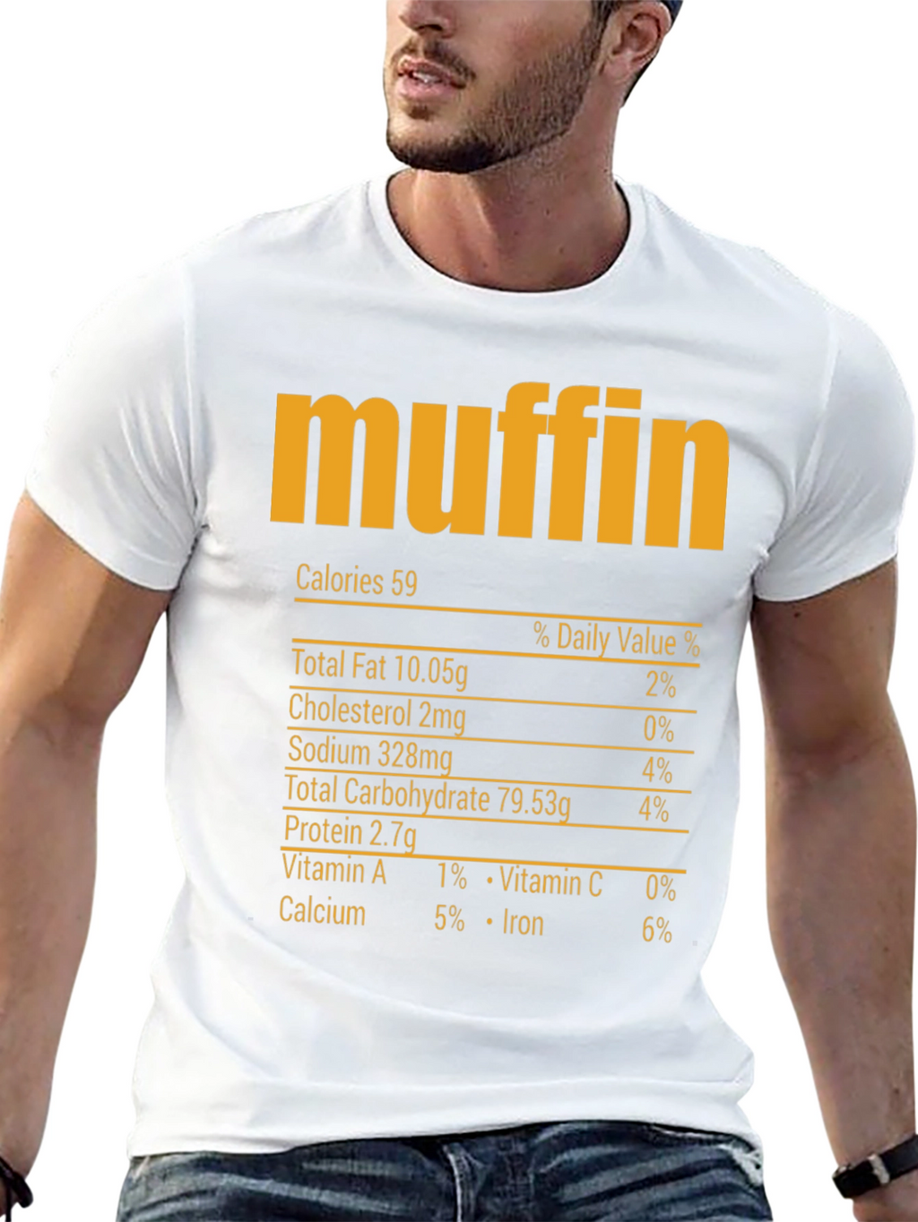 Muffin Nutrition Facts T-Shirt - Funny Food Tee