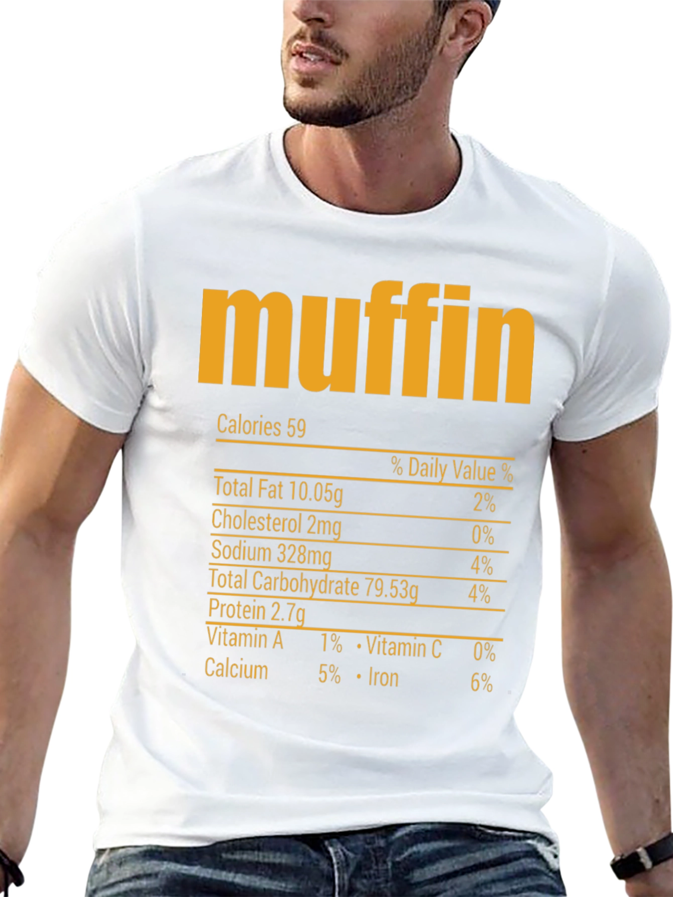 Muffin Nutrition Facts T-Shirt - Funny Food Tee