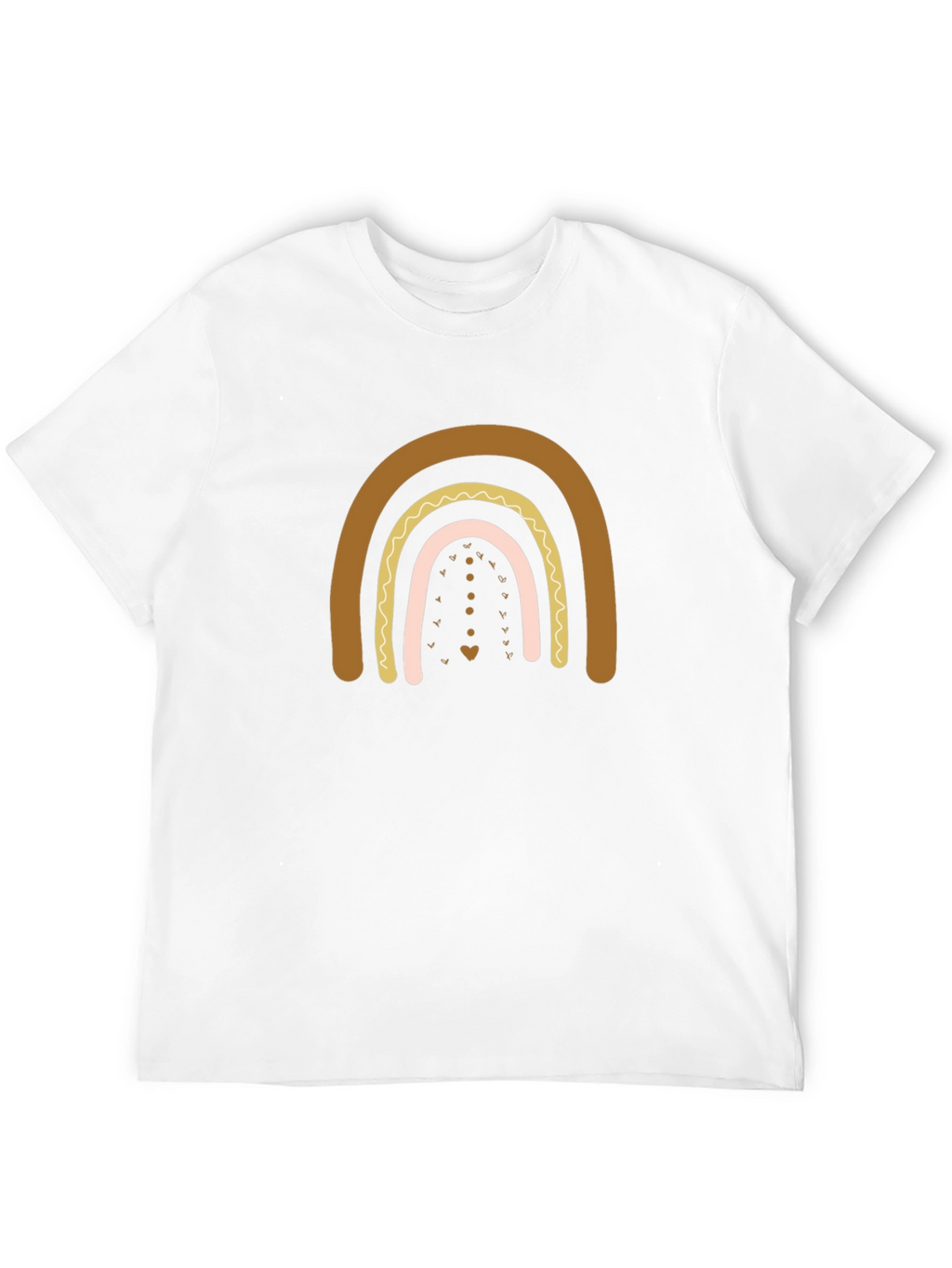 Boho Rainbow Graphic Print Black T-Shirt