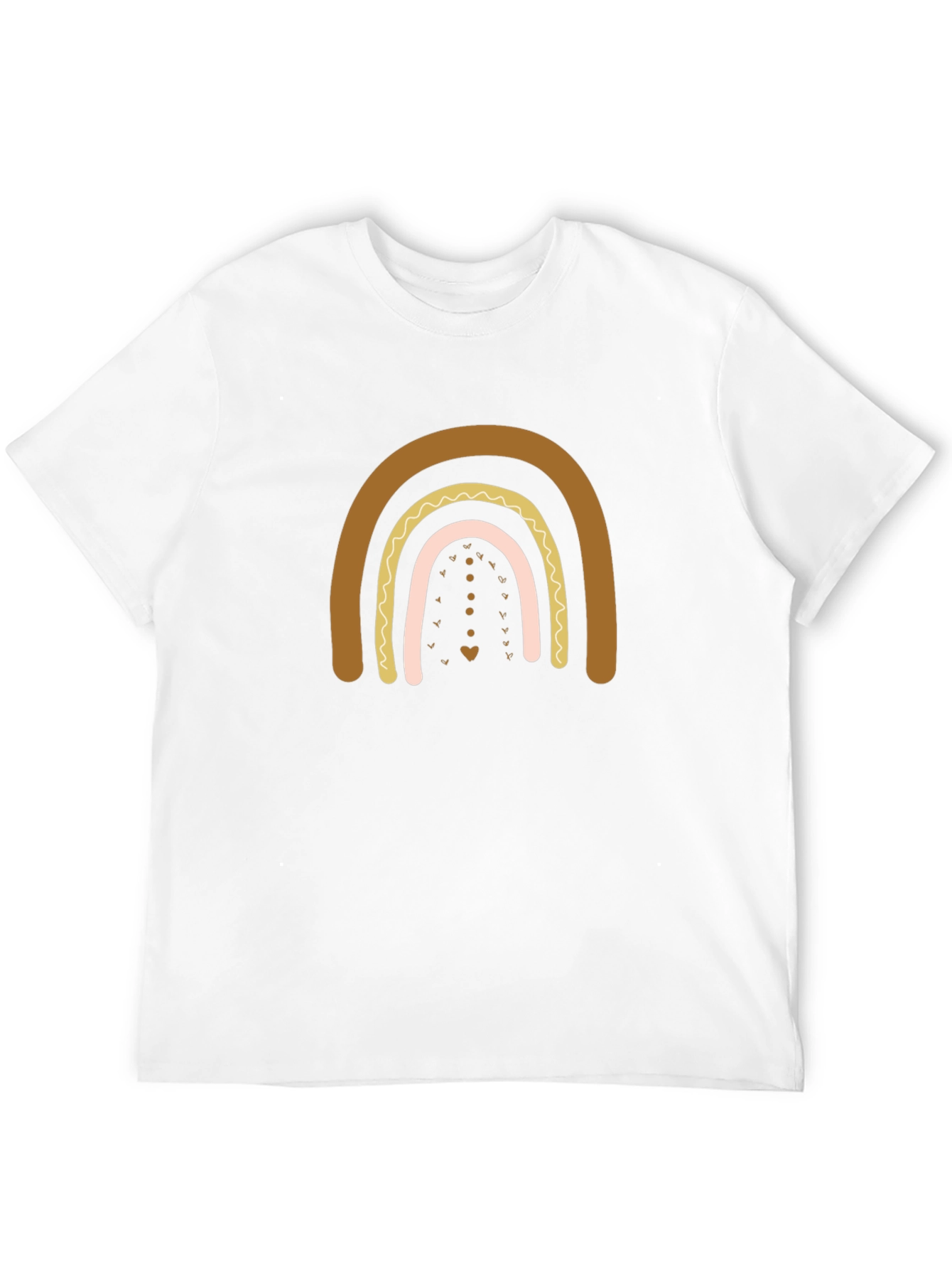 Boho Rainbow Graphic Print Black T-Shirt