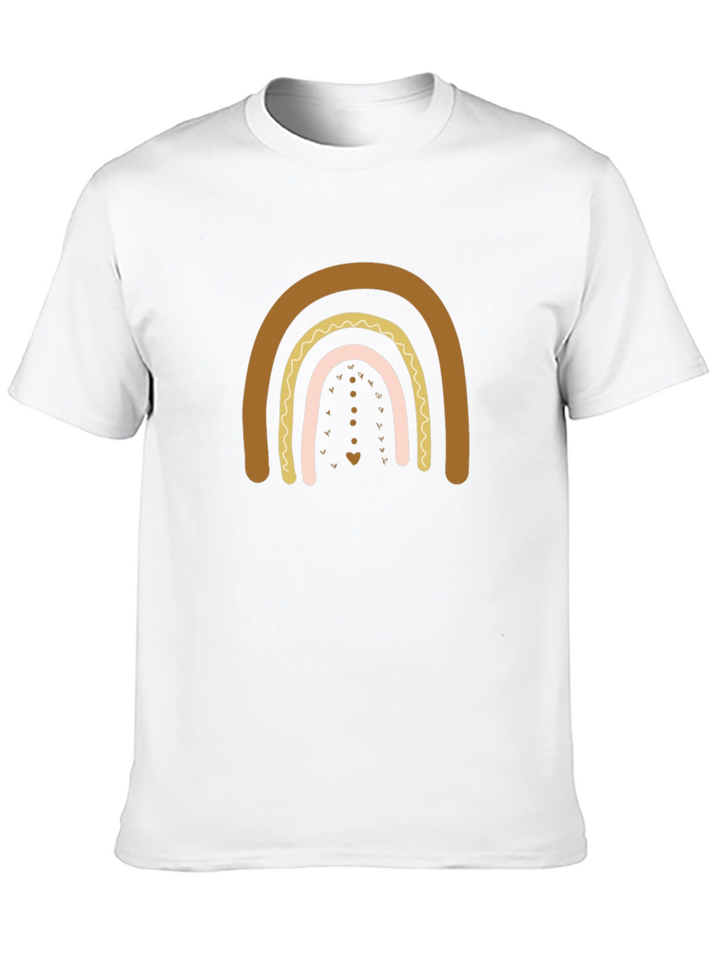 Boho Rainbow Graphic Print Black T-Shirt