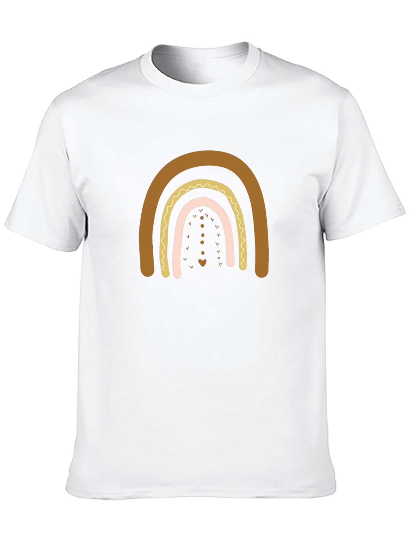 Boho Rainbow Graphic Print Black T-Shirt