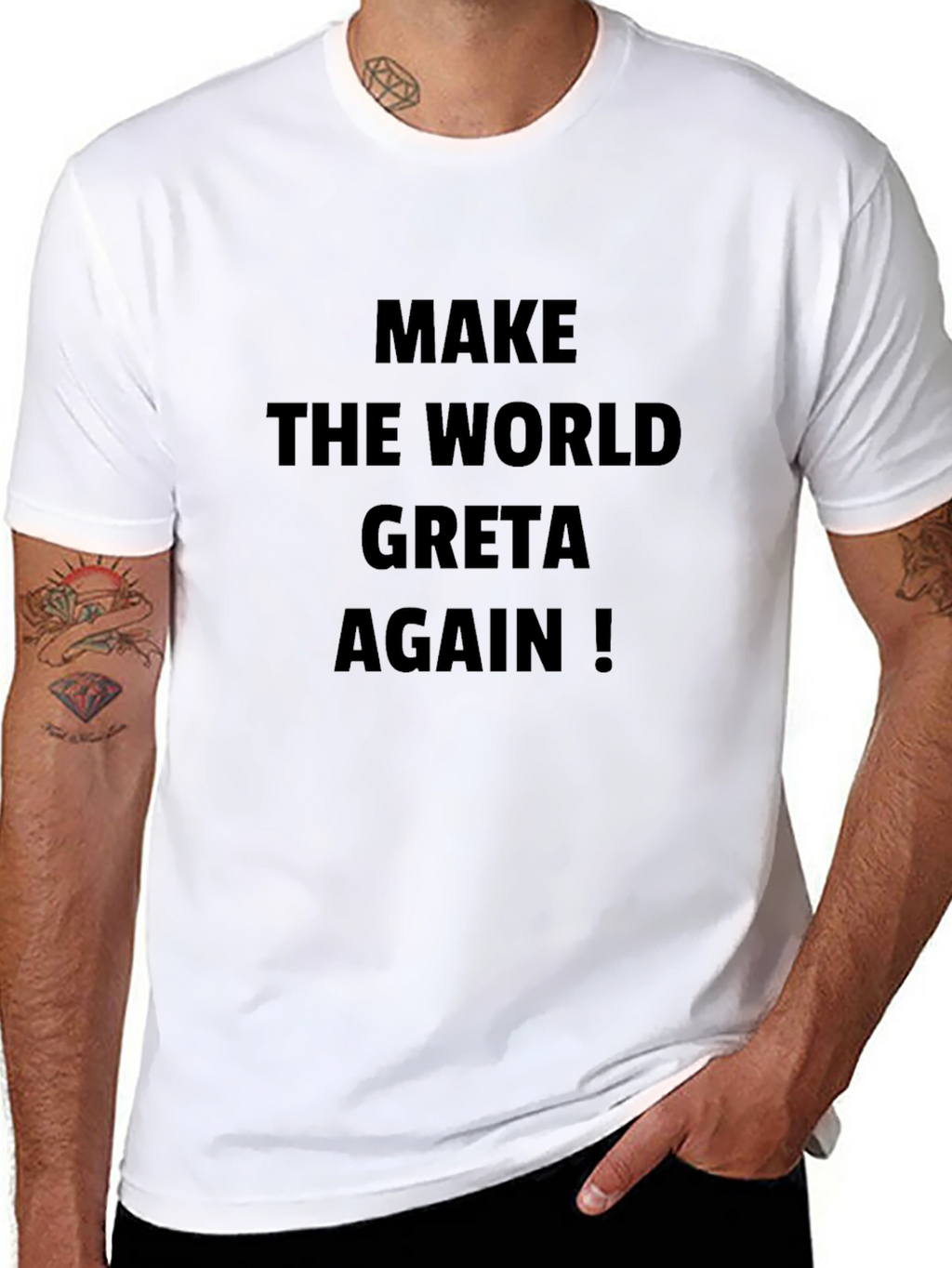 Make The World Greta Again Black T-Shirt