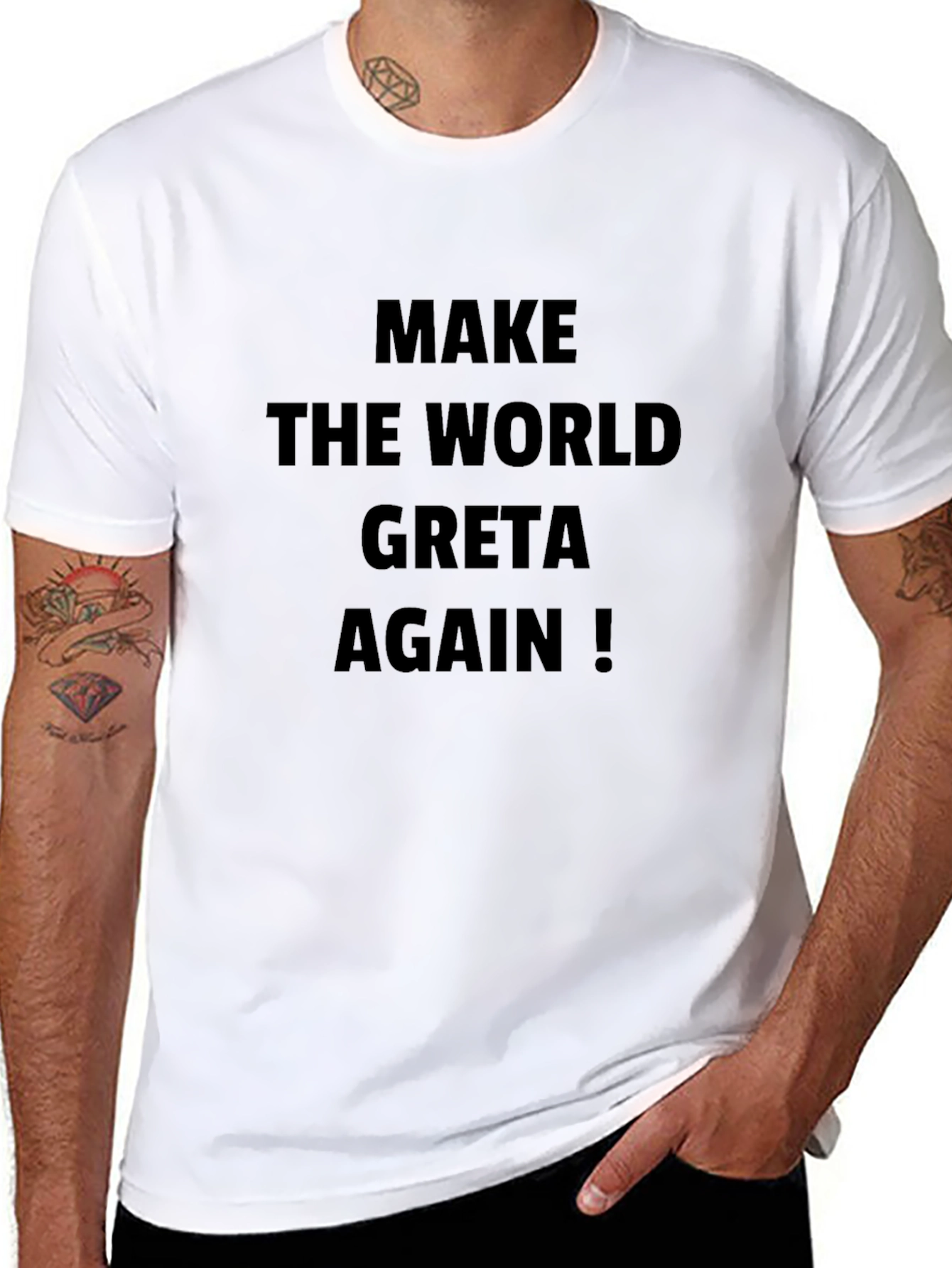 Make The World Greta Again Black T-Shirt