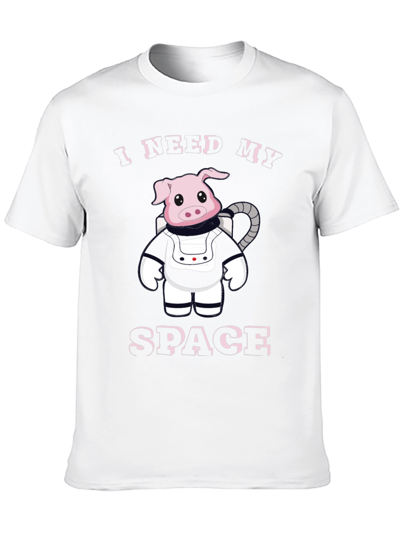 I Need My Space Pig Astronaut Black T-Shirt