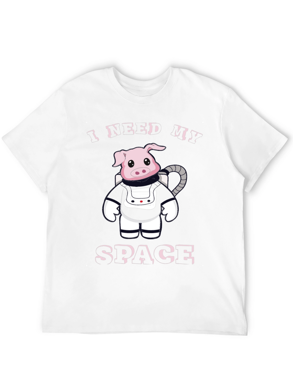 I Need My Space Pig Astronaut Black T-Shirt