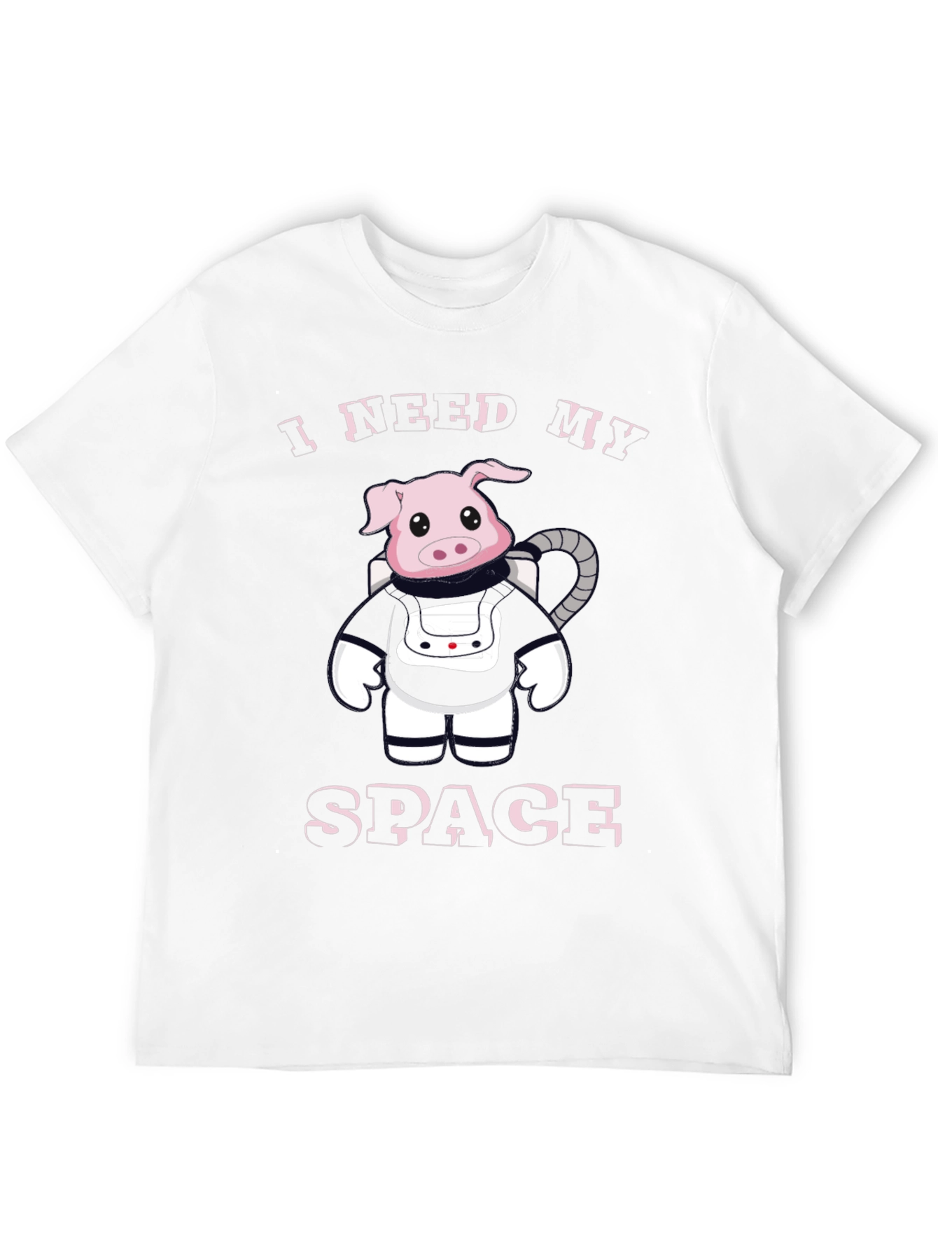 I Need My Space Pig Astronaut Black T-Shirt