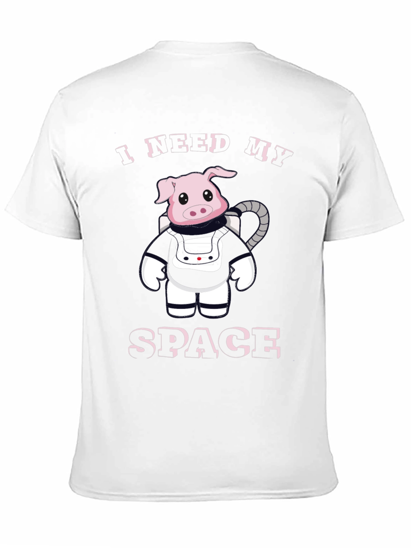 I Need My Space Pig Astronaut Black T-Shirt