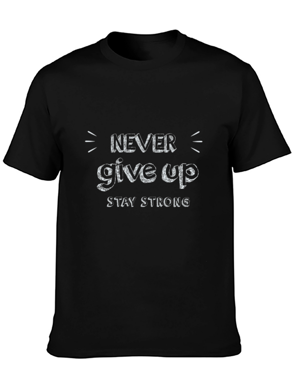 Never Give Up Graphic Black Tee