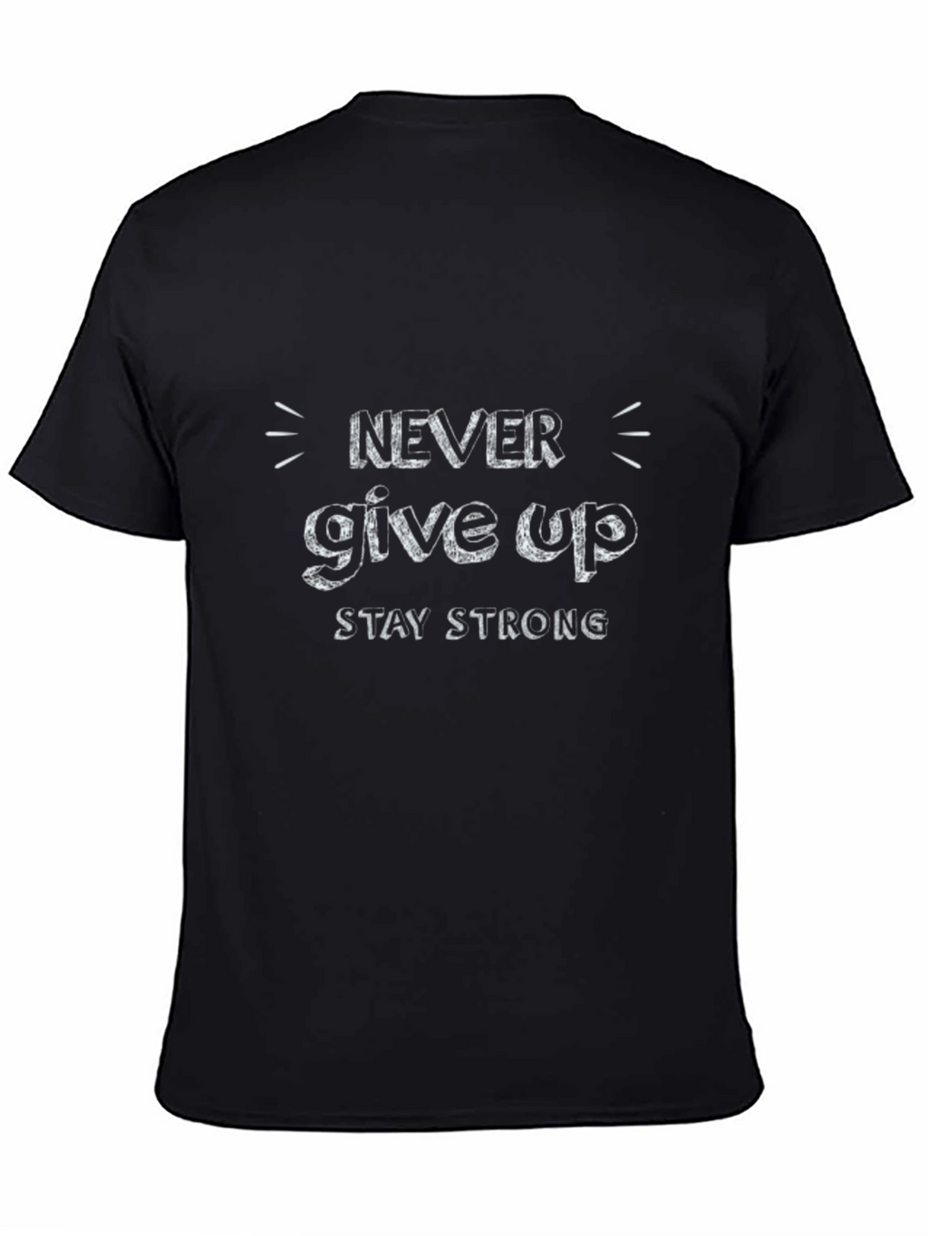 Never Give Up Graphic Black Tee