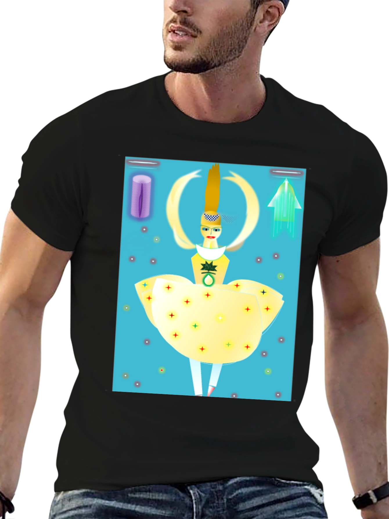 Artistic Graphic Tee: Modern Pop Art Design