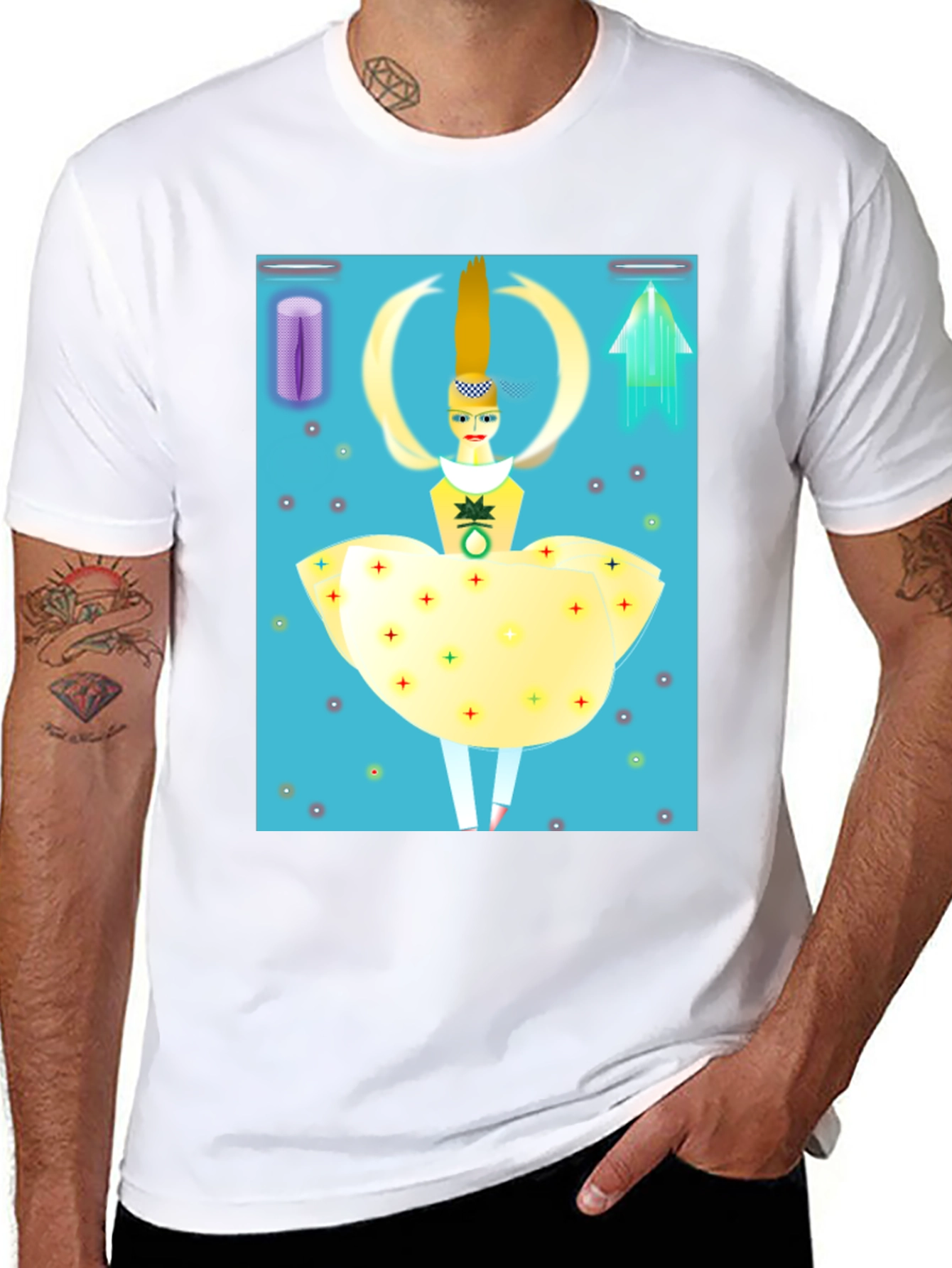 Artistic Graphic Tee: Modern Pop Art Design