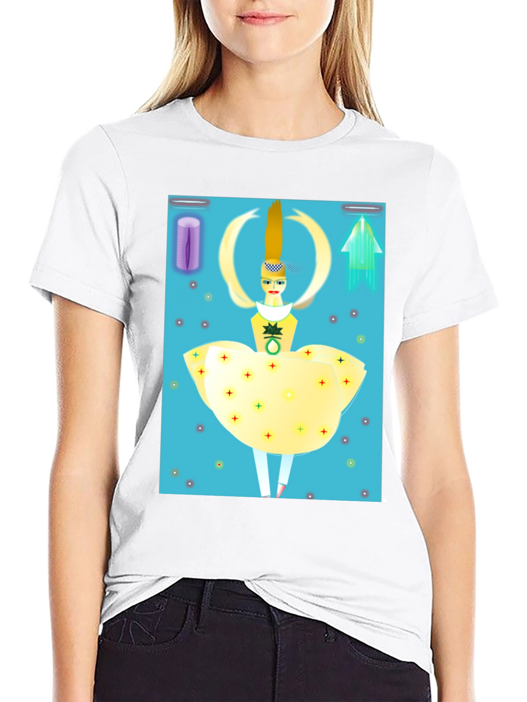 Artistic Graphic Tee: Modern Pop Art Design