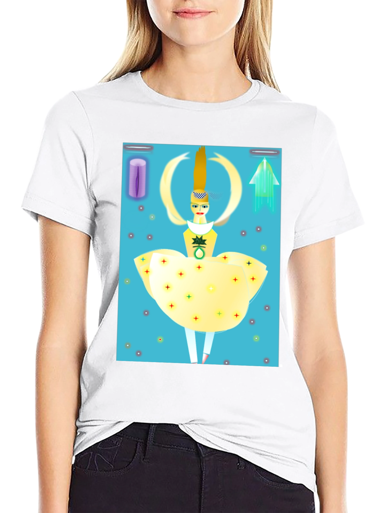 Artistic Graphic Tee: Modern Pop Art Design
