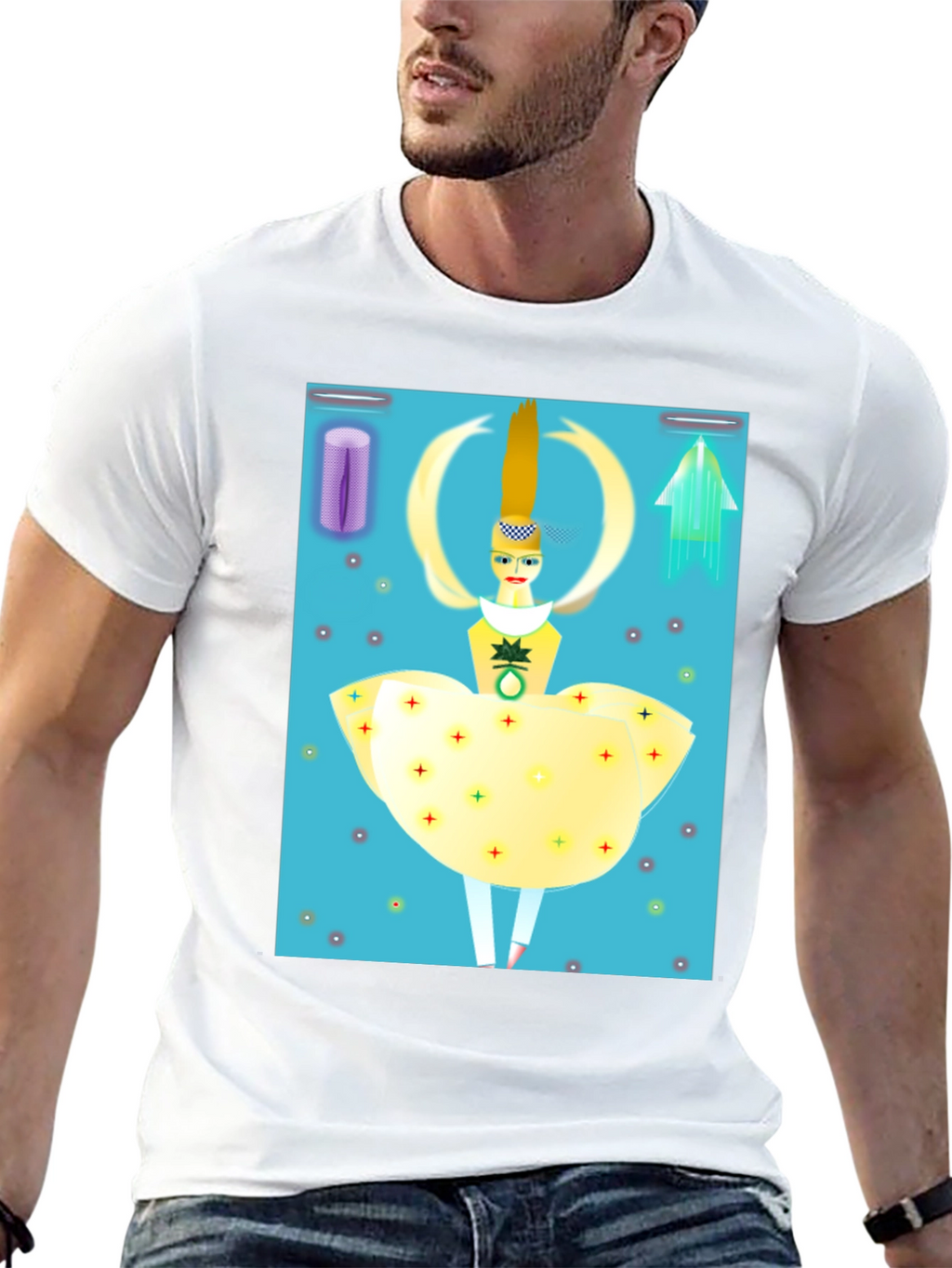 Artistic Graphic Tee: Modern Pop Art Design