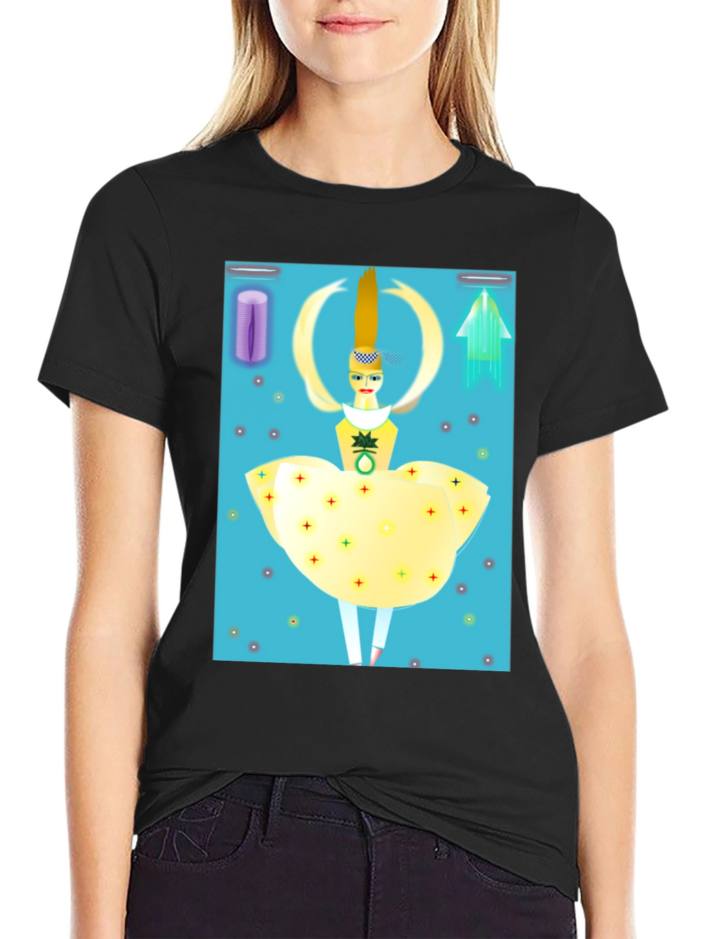 Artistic Graphic Tee: Modern Pop Art Design