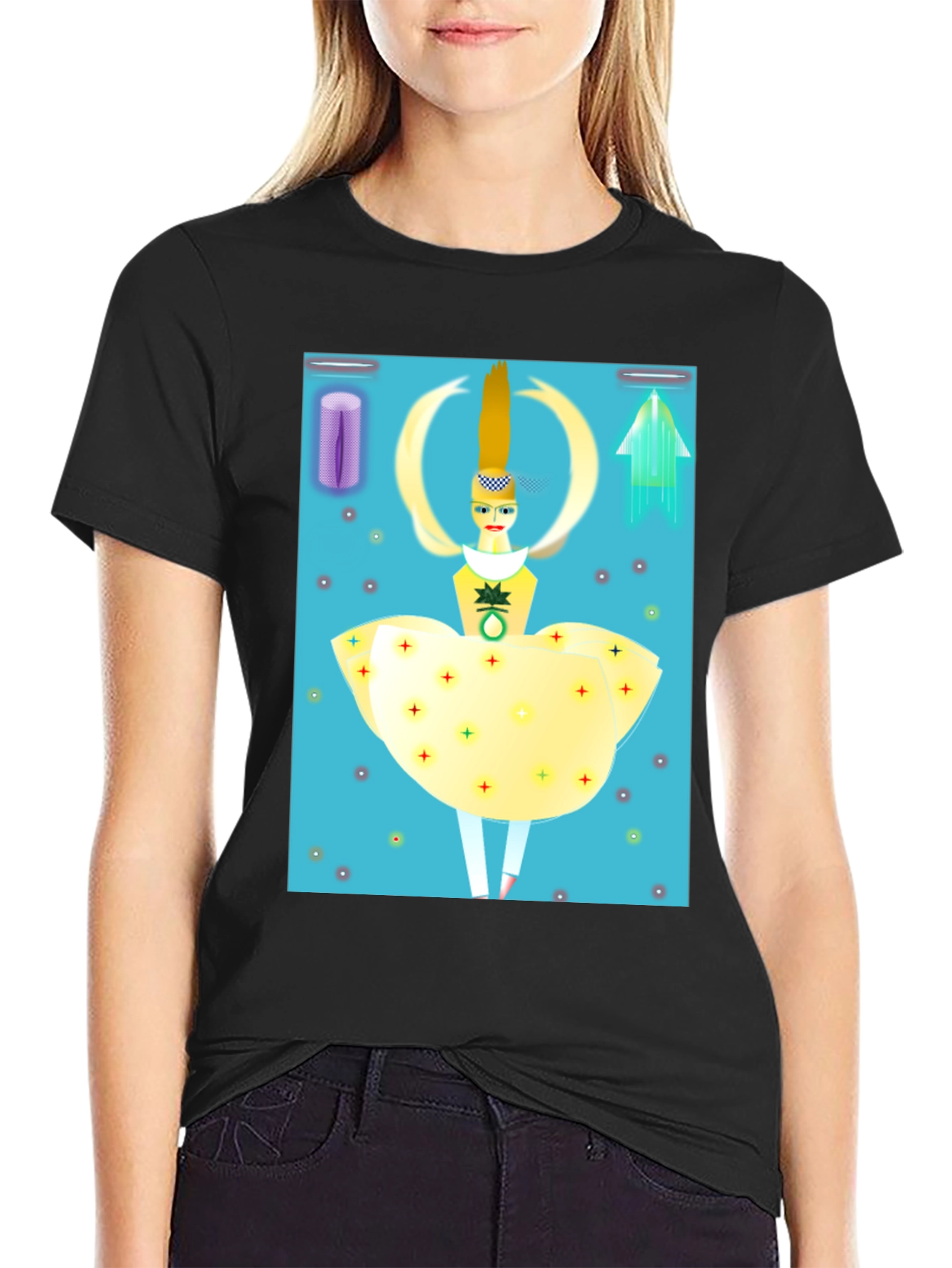 Artistic Graphic Tee: Modern Pop Art Design
