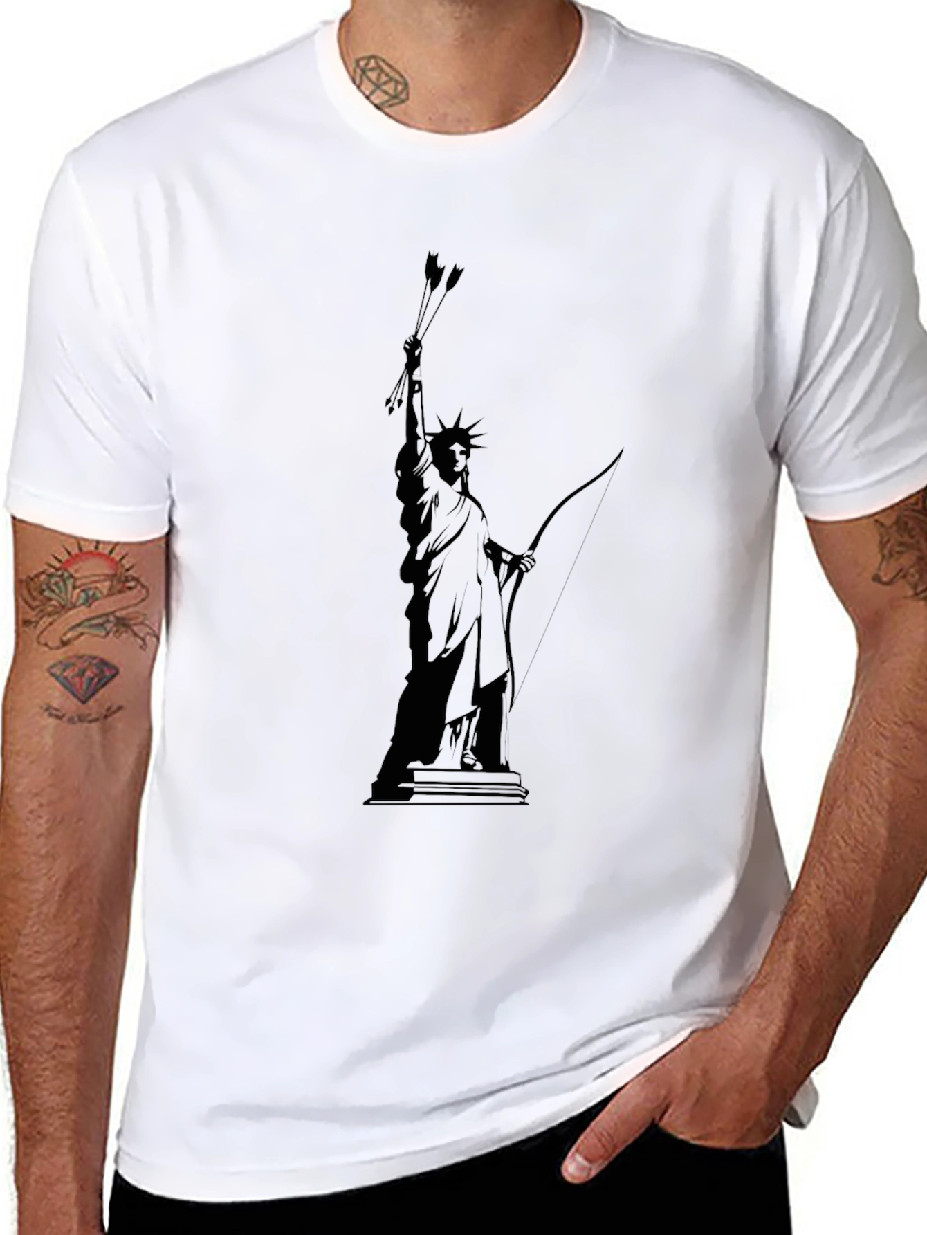 Liberty Archer Graphic Tee - Black Cotton Comfort