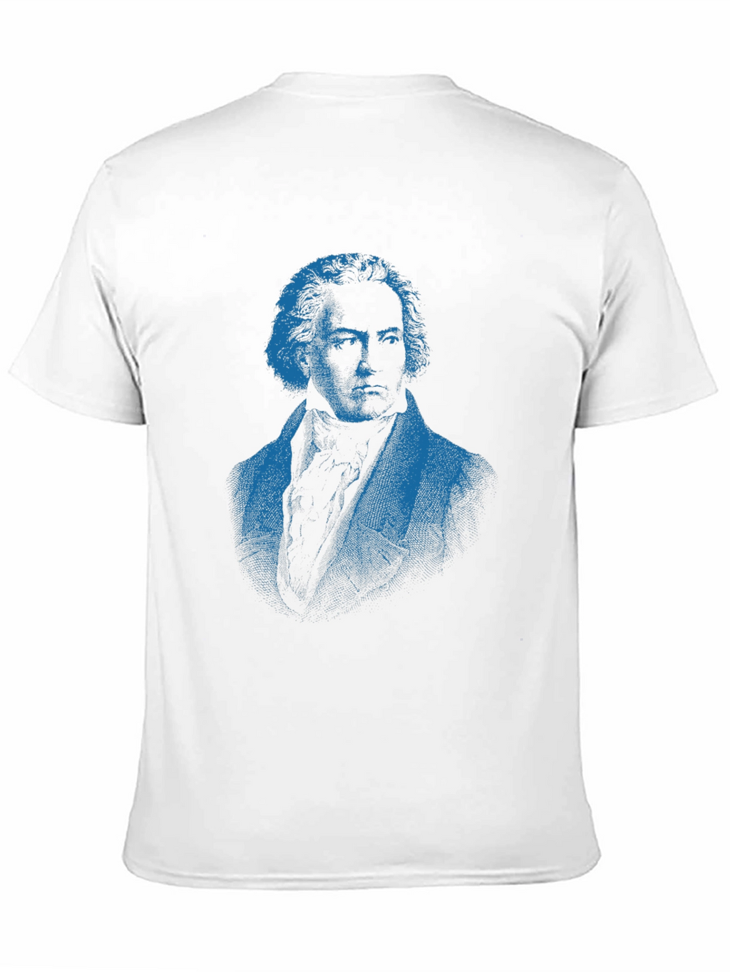 Blue Beethoven Portrait Black T-Shirt