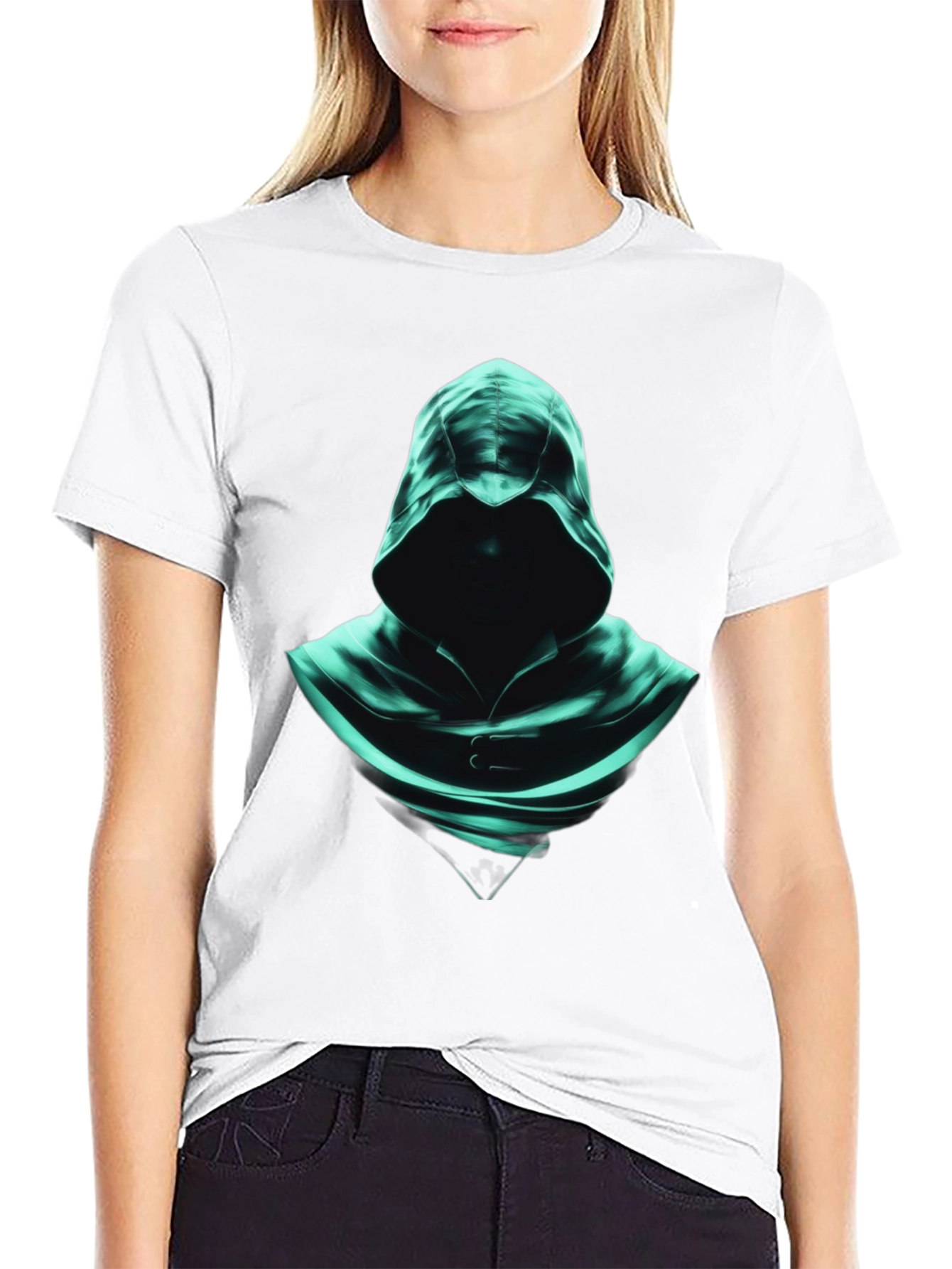 Hooded Shadow Graphic Tee - Mysterious Style