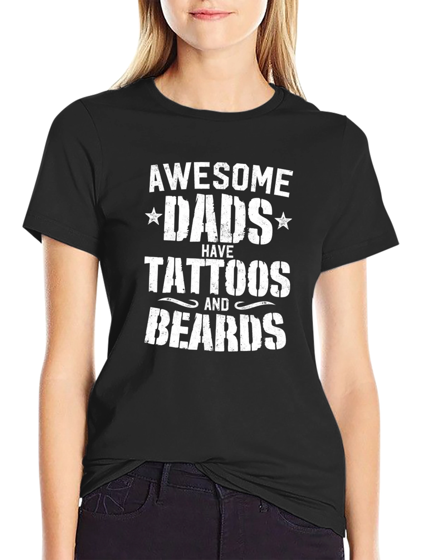 Awesome Dads Have Tattoos and Beards Graphic Tee