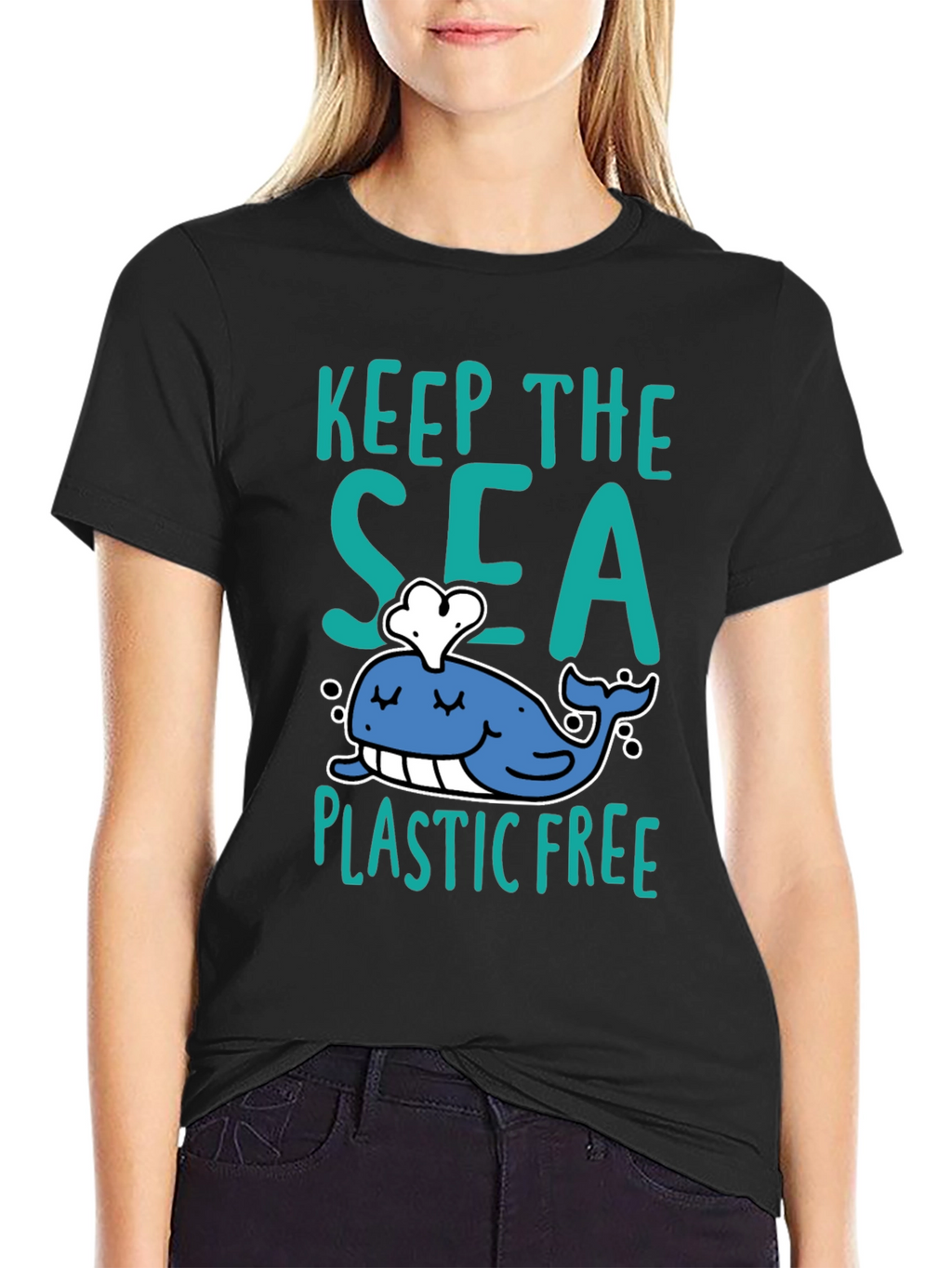 Keep The Sea Plastic Free Black T-Shirt