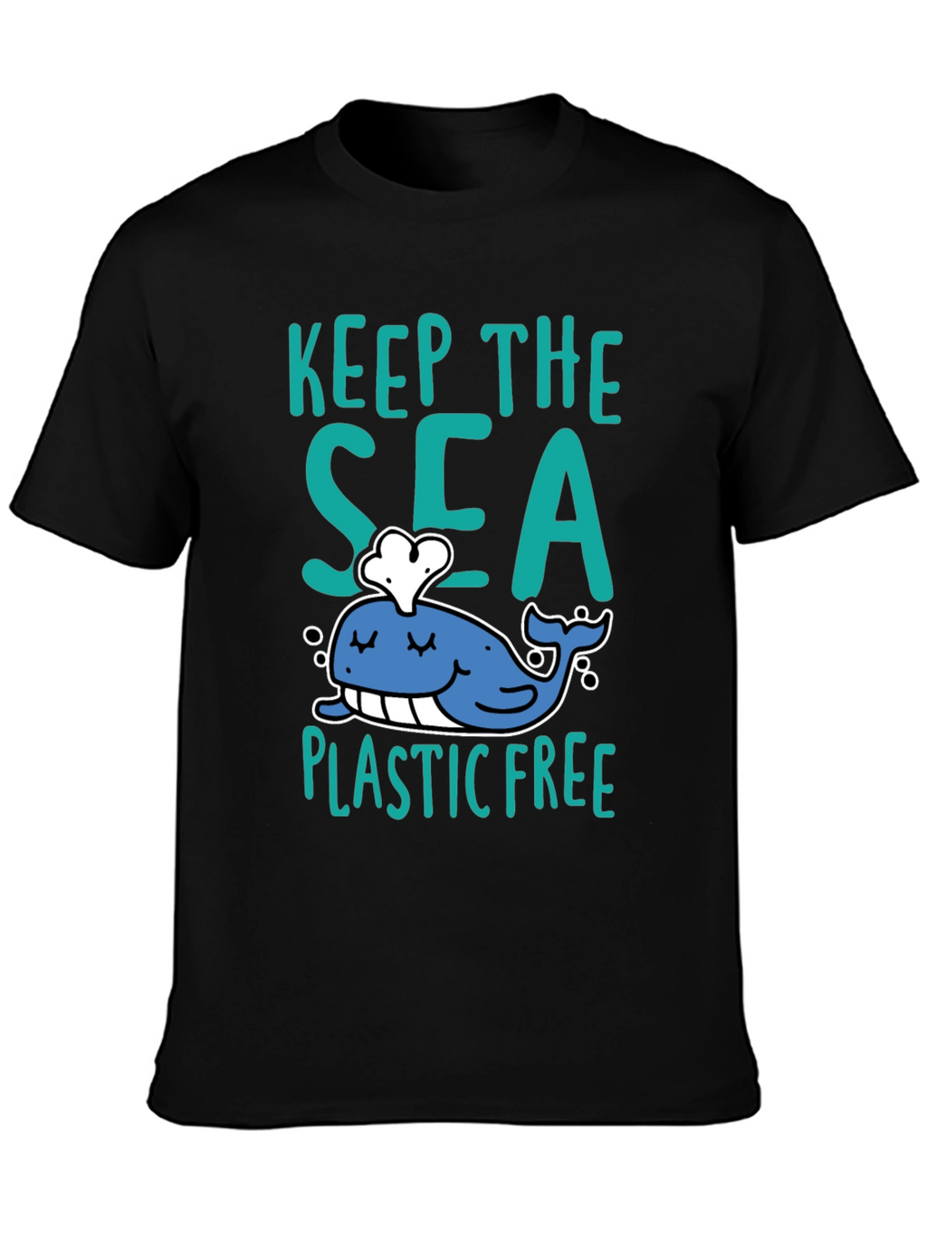 Keep The Sea Plastic Free Black T-Shirt