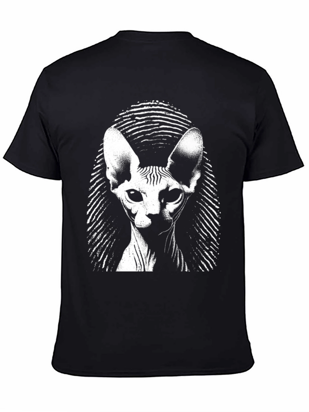 Sphynx Cat Graphic Tee - Black