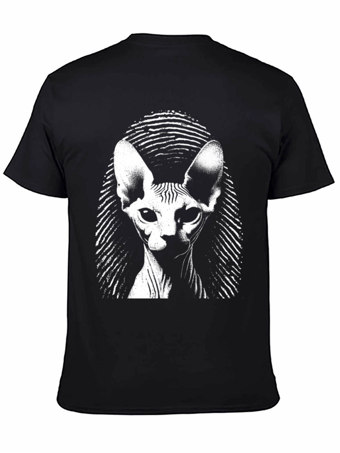 Sphynx Cat Graphic Tee - Black
