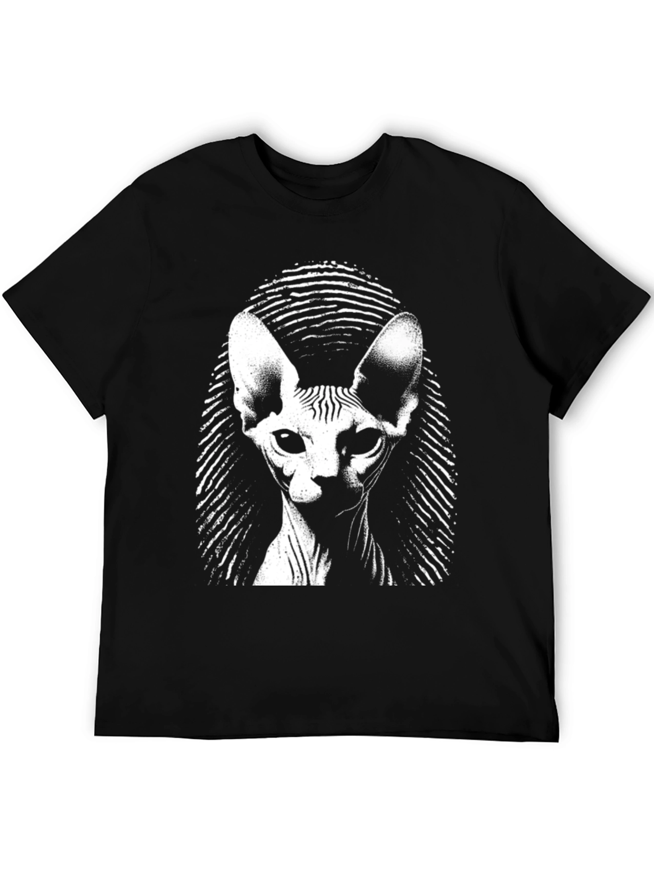 Sphynx Cat Graphic Tee - Black