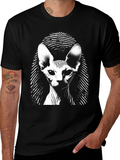 Sphynx Cat Graphic Tee - Black
