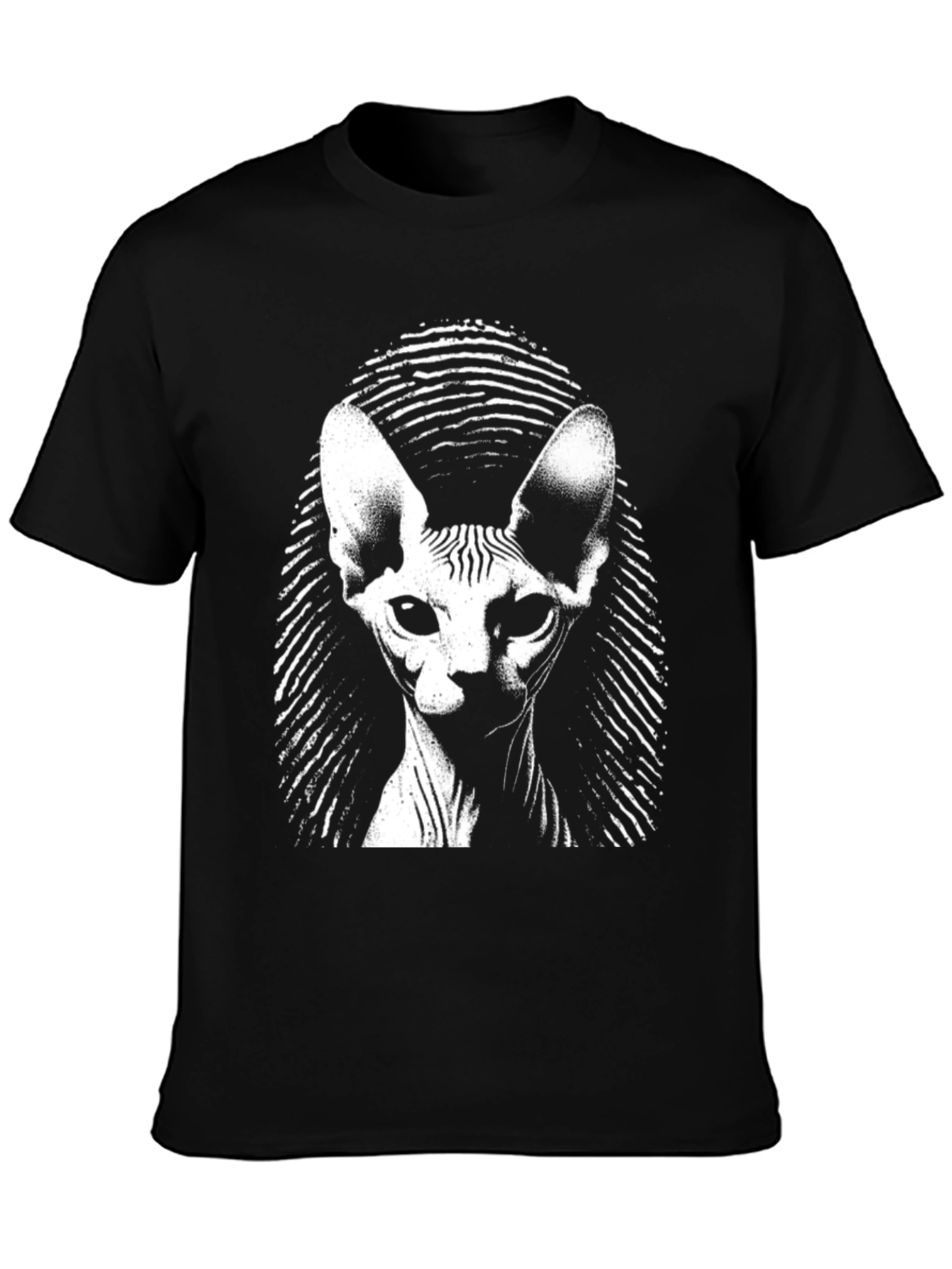 Sphynx Cat Graphic Tee - Black