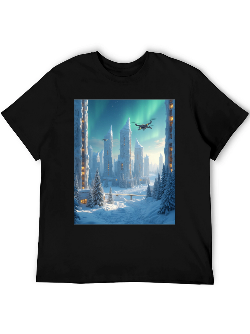 Winter City Drone Graphic Tee