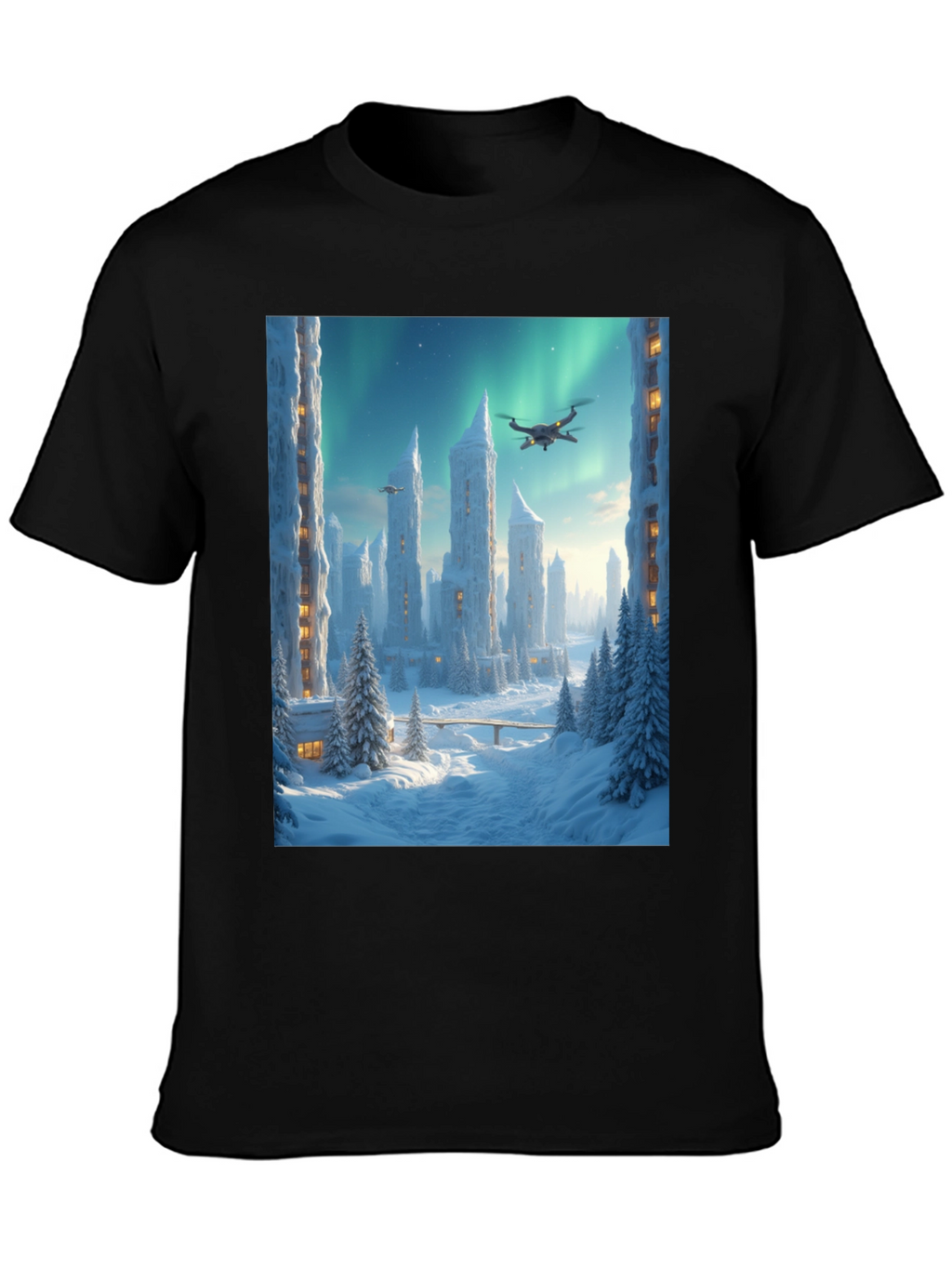 Winter City Drone Graphic Tee