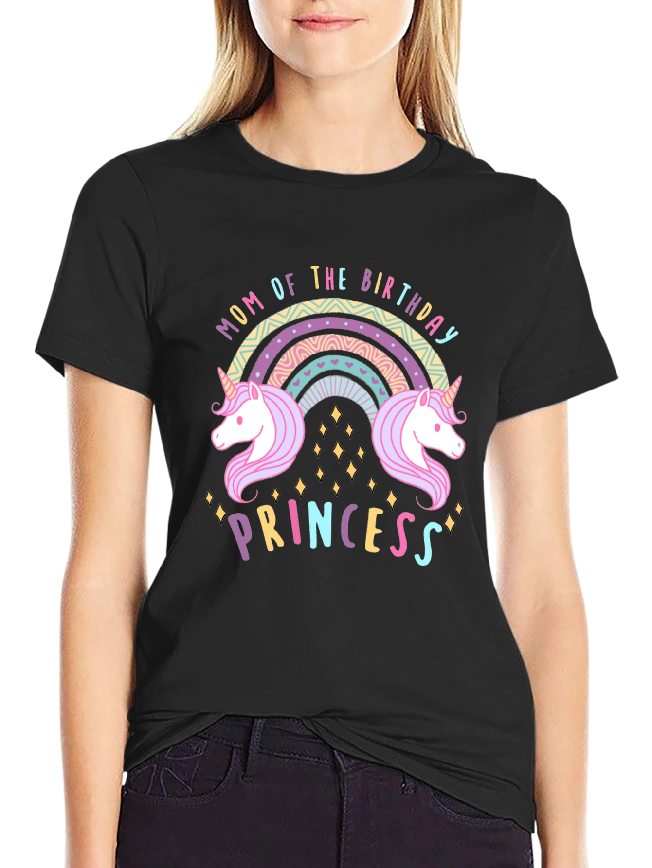 Mom of the Birthday Princess Unicorn T-Shirt