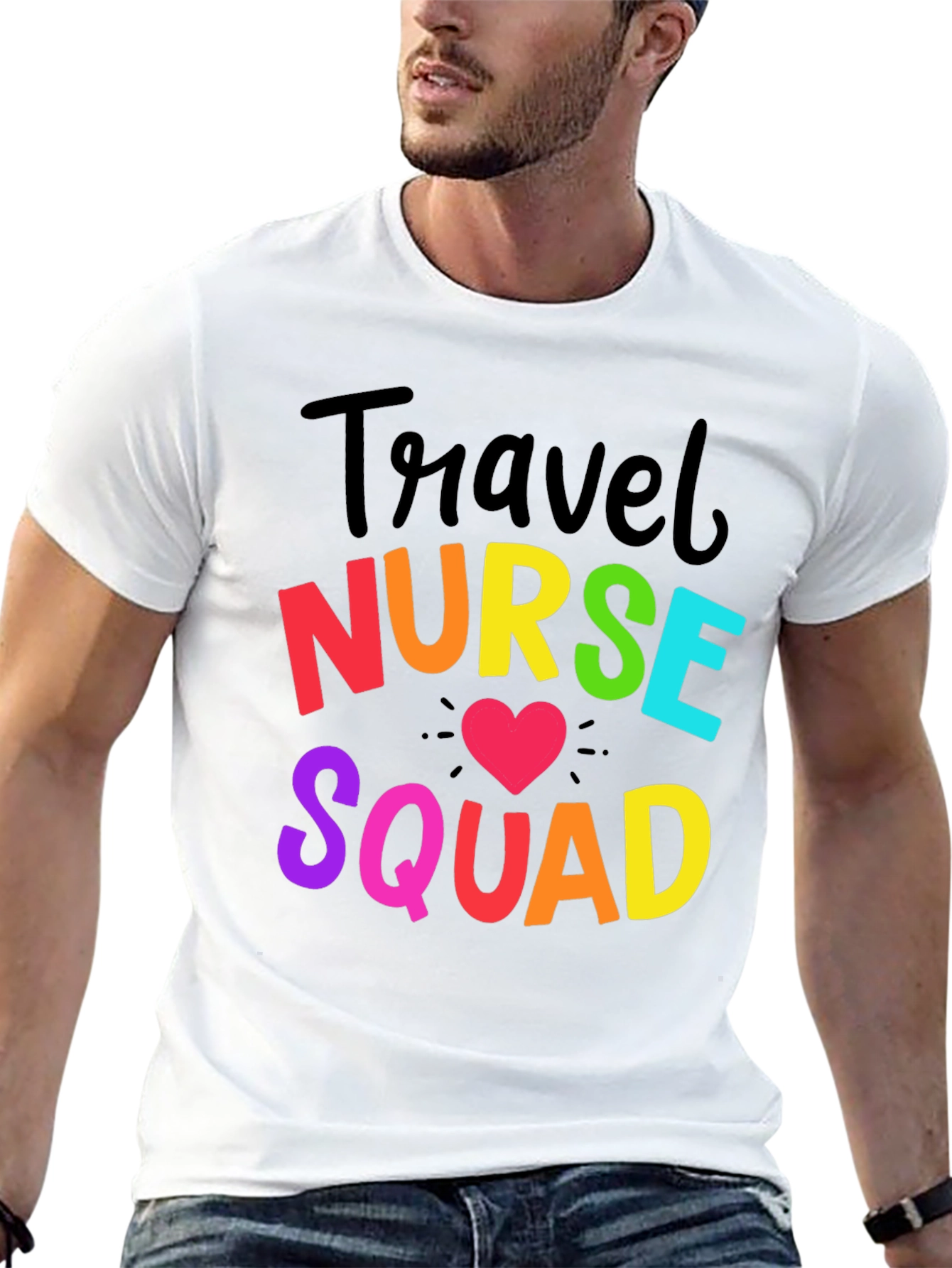 Travel Nurse Squad Rainbow Graphic T-Shirt