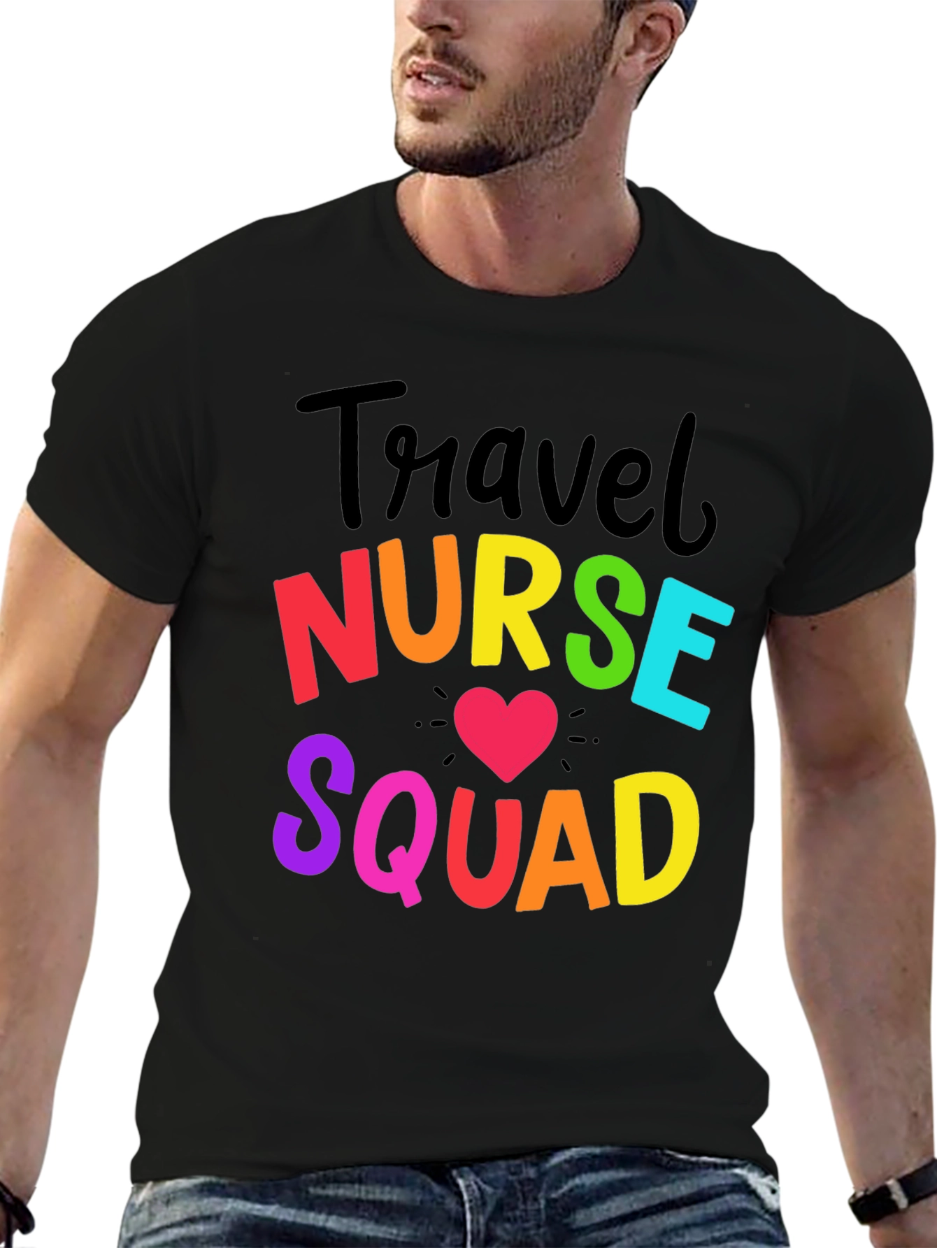 Travel Nurse Squad Rainbow Graphic T-Shirt
