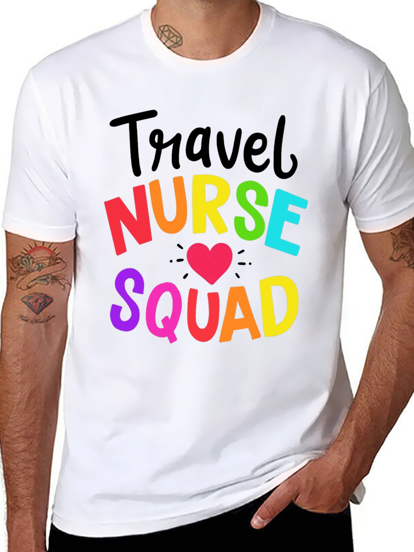Travel Nurse Squad Rainbow Graphic T-Shirt