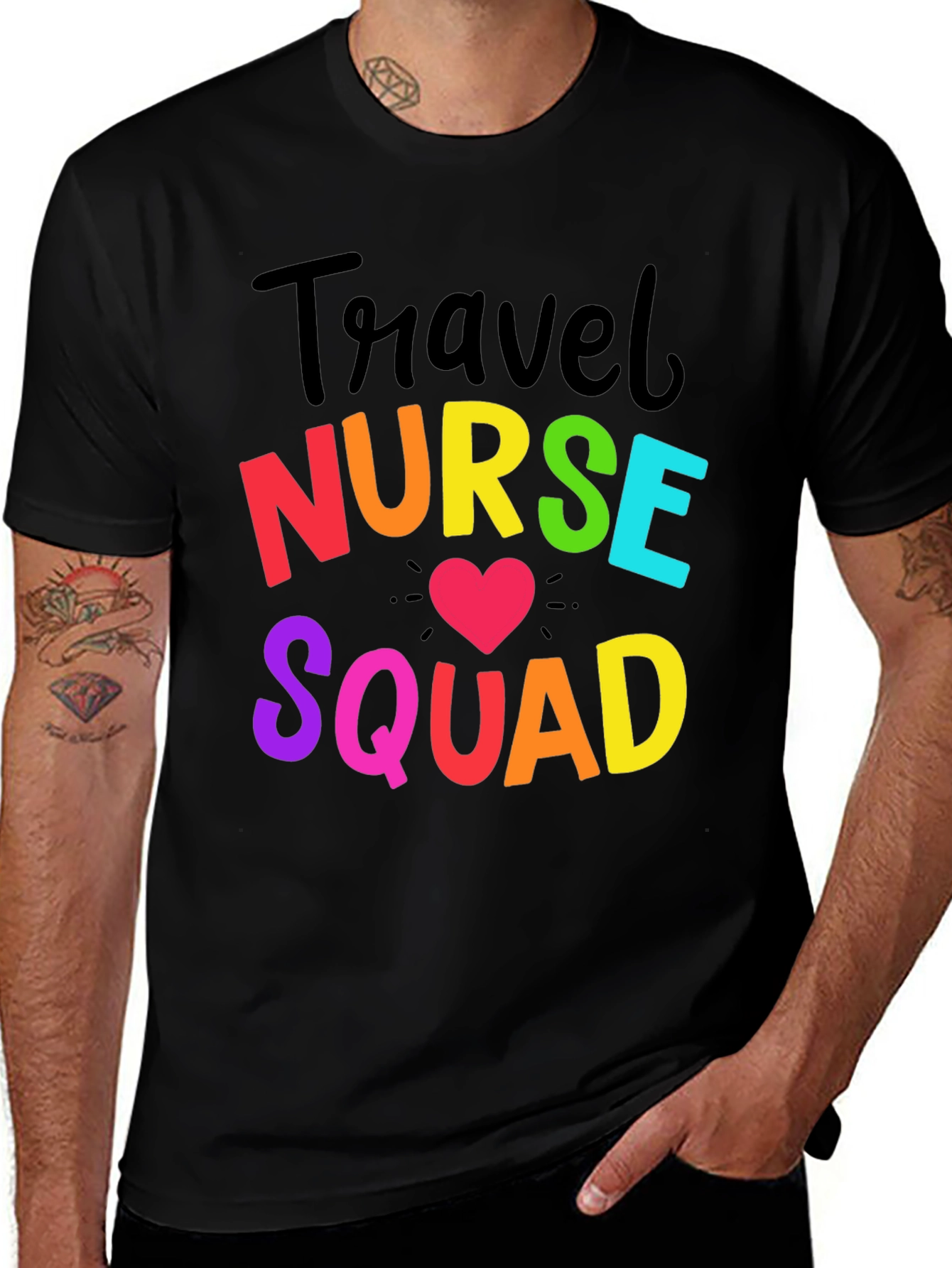 Travel Nurse Squad Rainbow Graphic T-Shirt