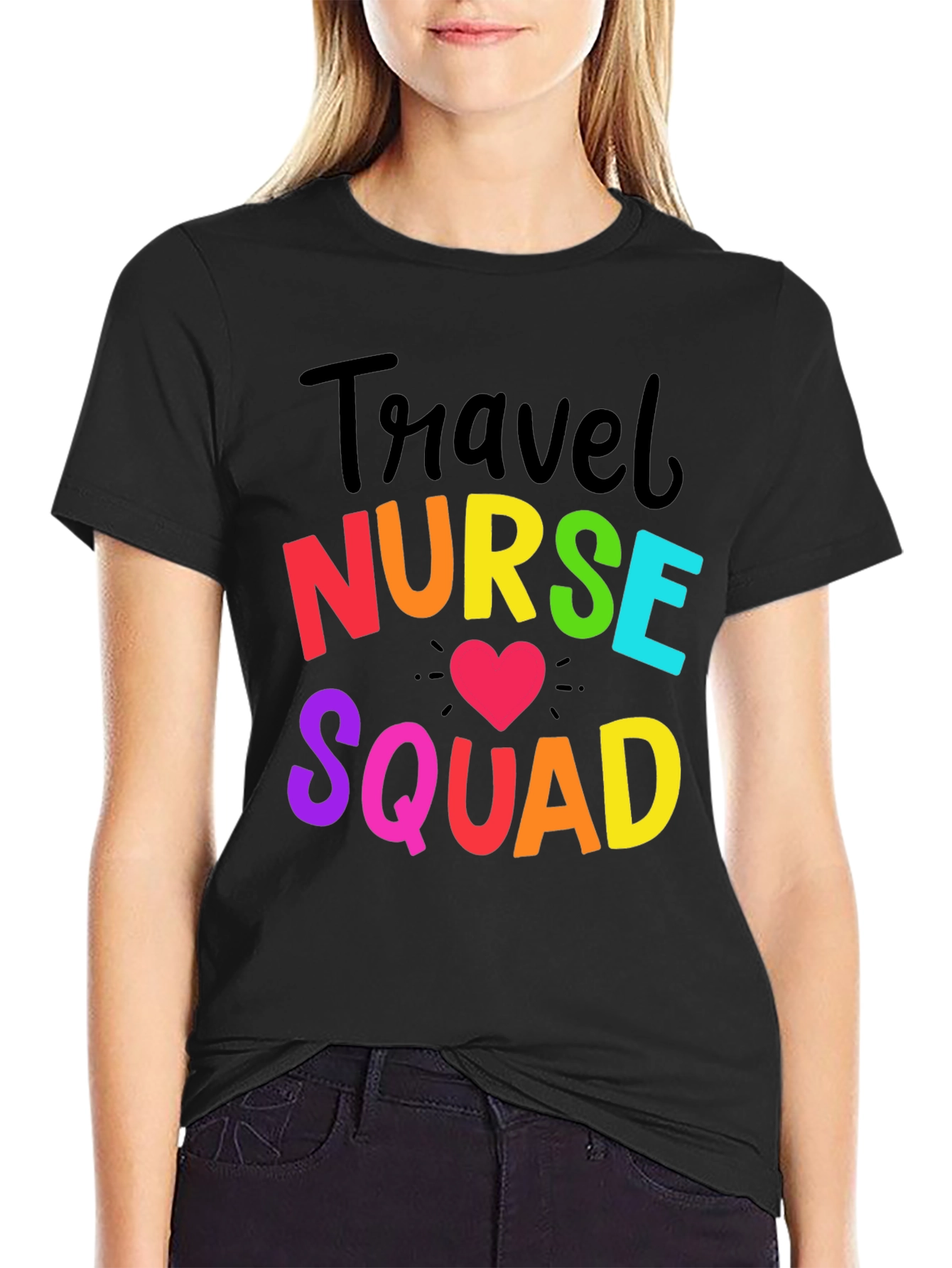 Travel Nurse Squad Rainbow Graphic T-Shirt