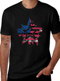American Flag Star Graphic Tee - Patriotic Style