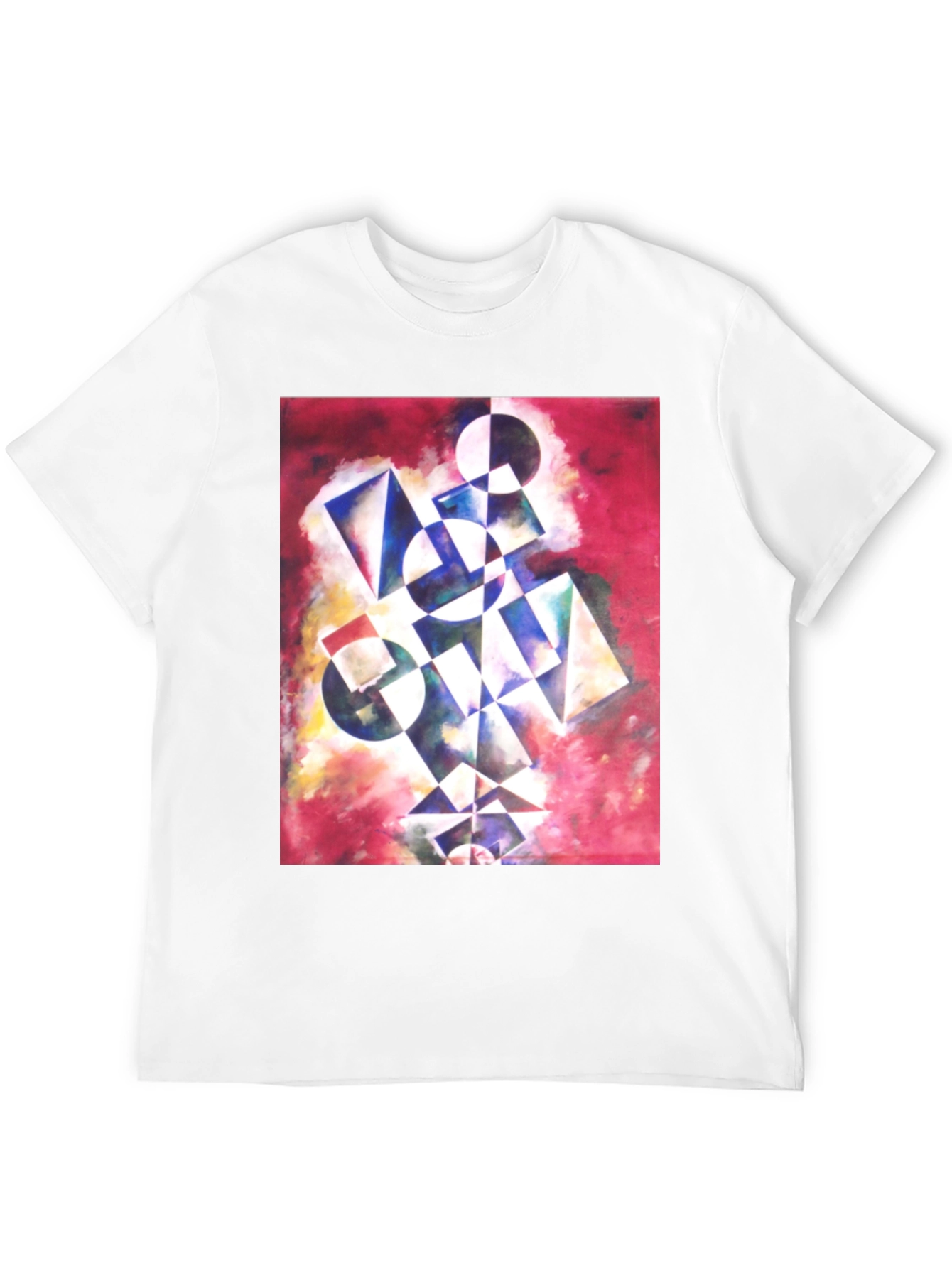 Abstract Geometric Print Black T-Shirt