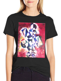 Abstract Geometric Print Black T-Shirt