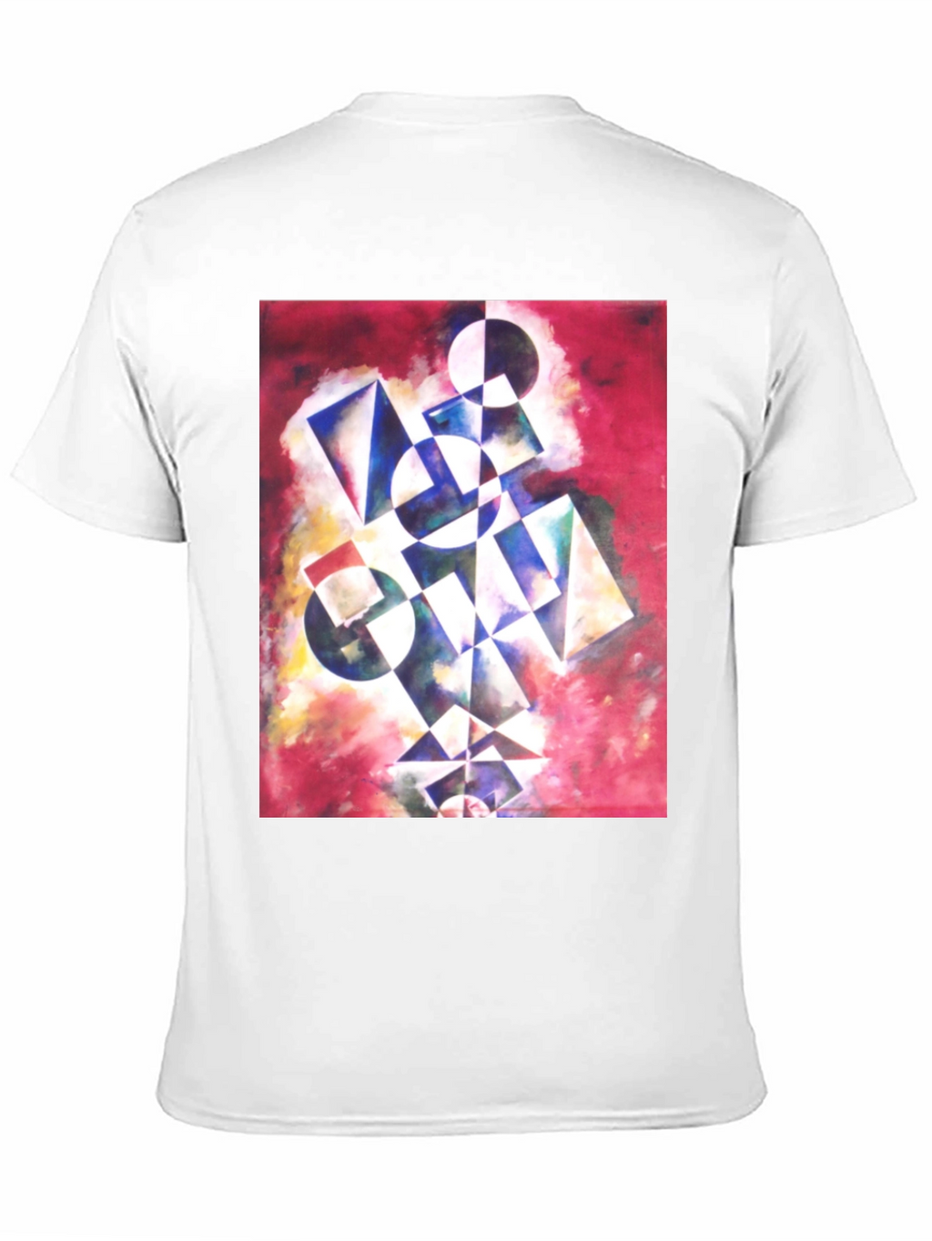 Abstract Geometric Print Black T-Shirt