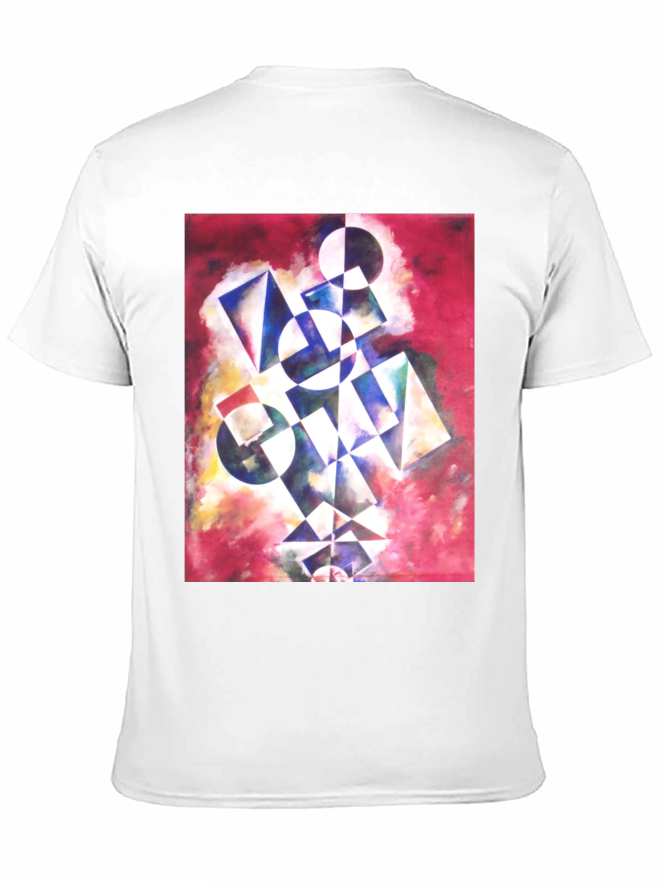 Abstract Geometric Print Black T-Shirt